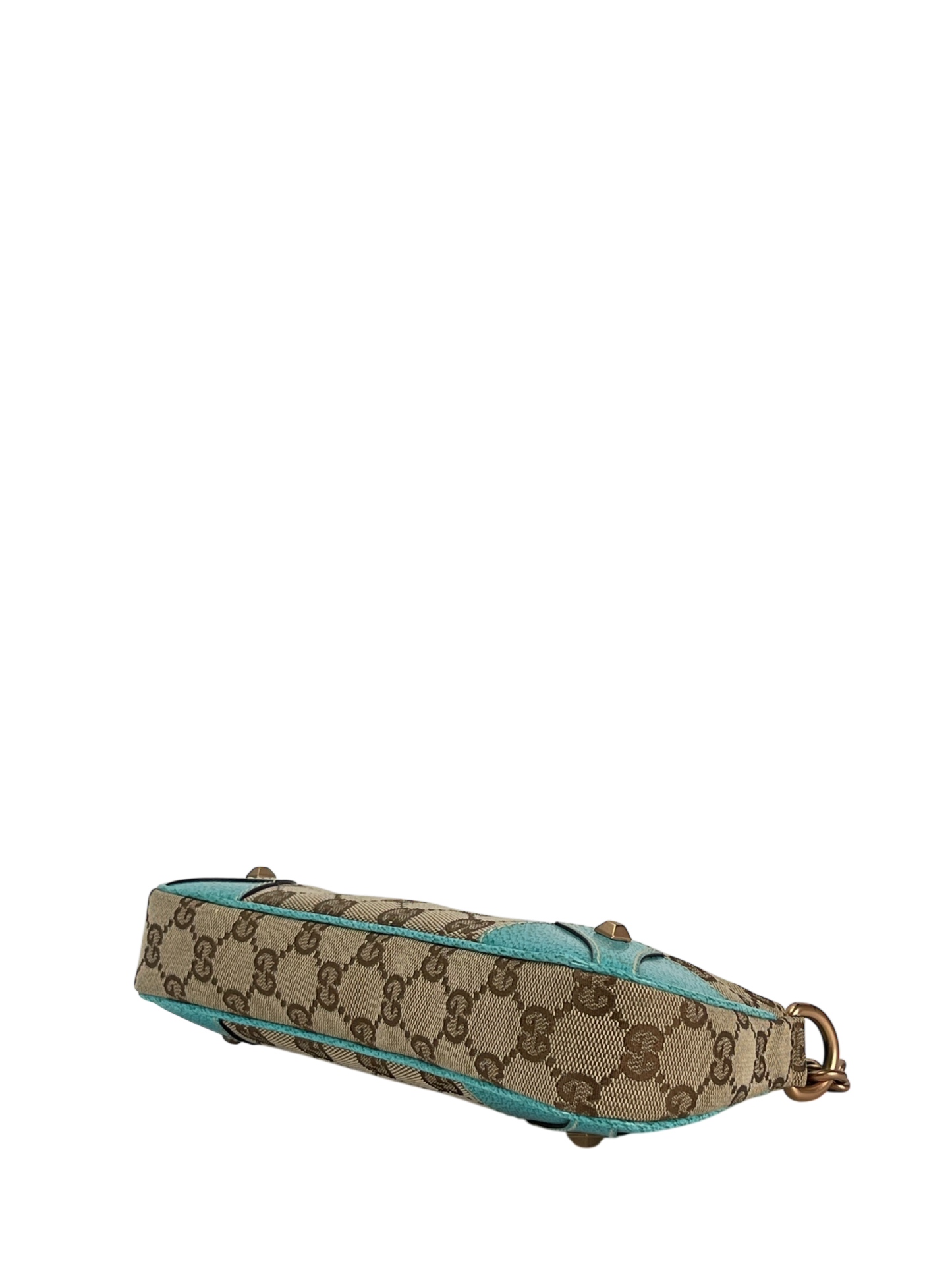 GUCCI -  Beige Ophidia Canvas Horsebit Nail Chain Pochette