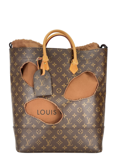 LOUIS VUITTON - Canvas Brown LV x Rei Kawakubo Monogram with Holes Tote Bag