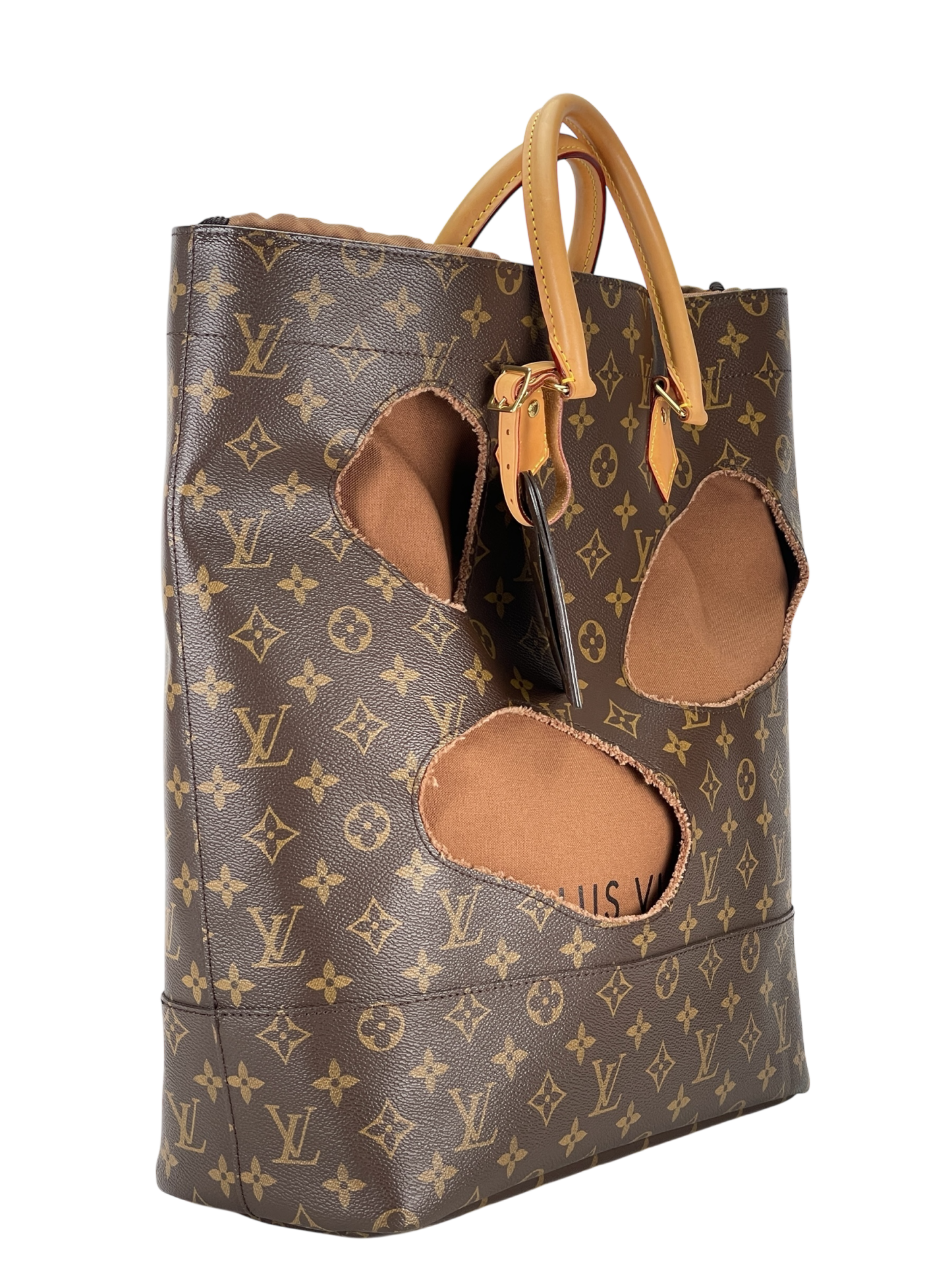 LOUIS VUITTON - Canvas Brown LV x Rei Kawakubo Monogram with Holes Tote Bag