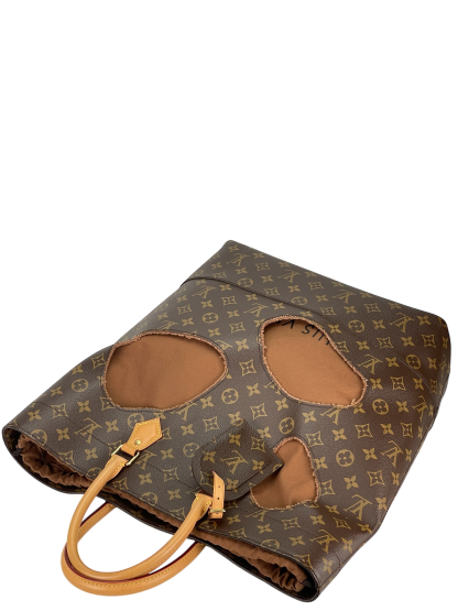 LOUIS VUITTON - Canvas Brown LV x Rei Kawakubo Monogram with Holes Tote Bag