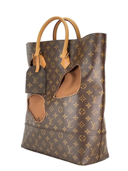 LOUIS VUITTON - Canvas Brown LV x Rei Kawakubo Monogram with Holes Tote Bag