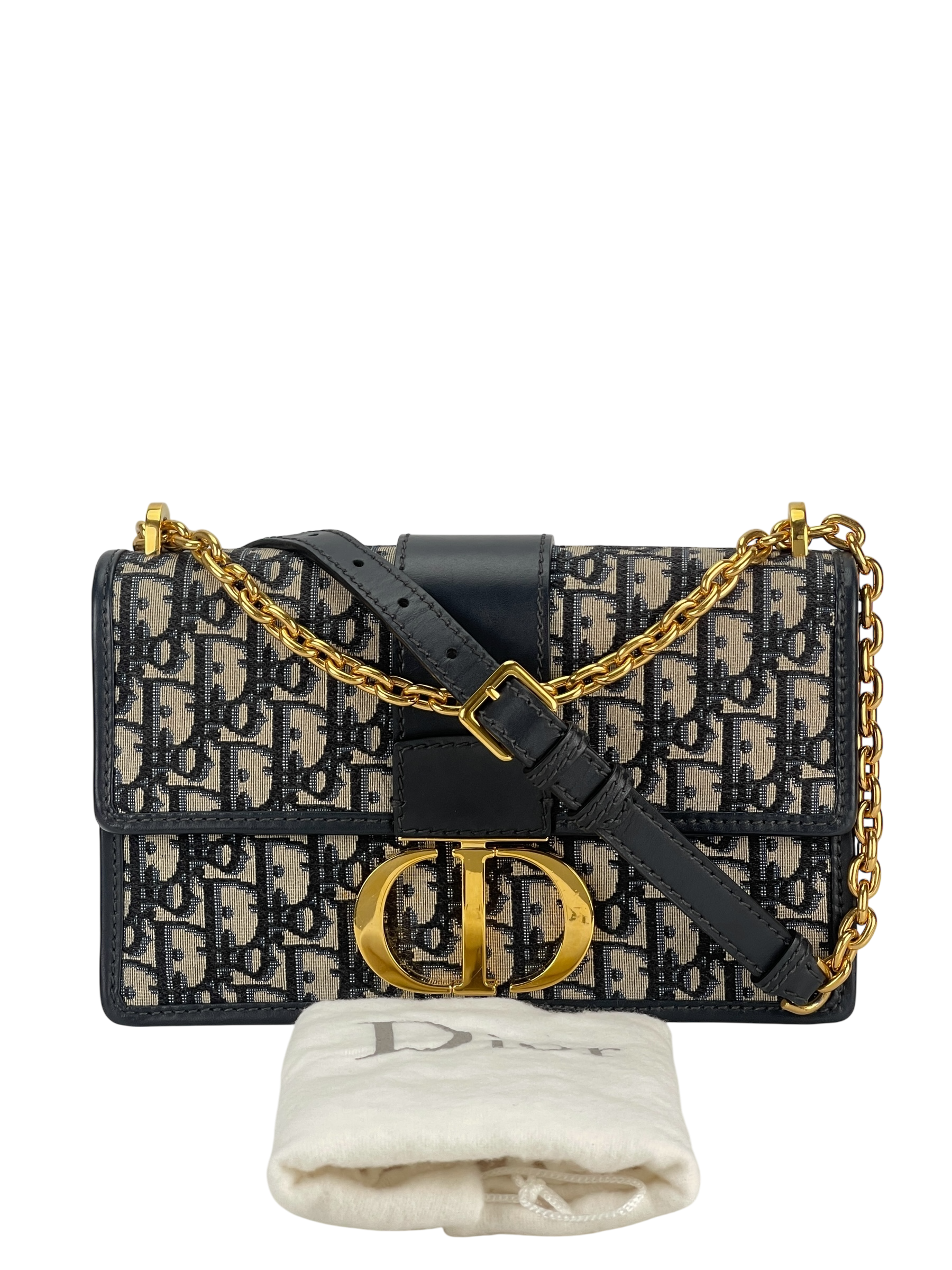 CHRISTIAN DIOR - Montaigne Bag Navy Dior Oblique Bag