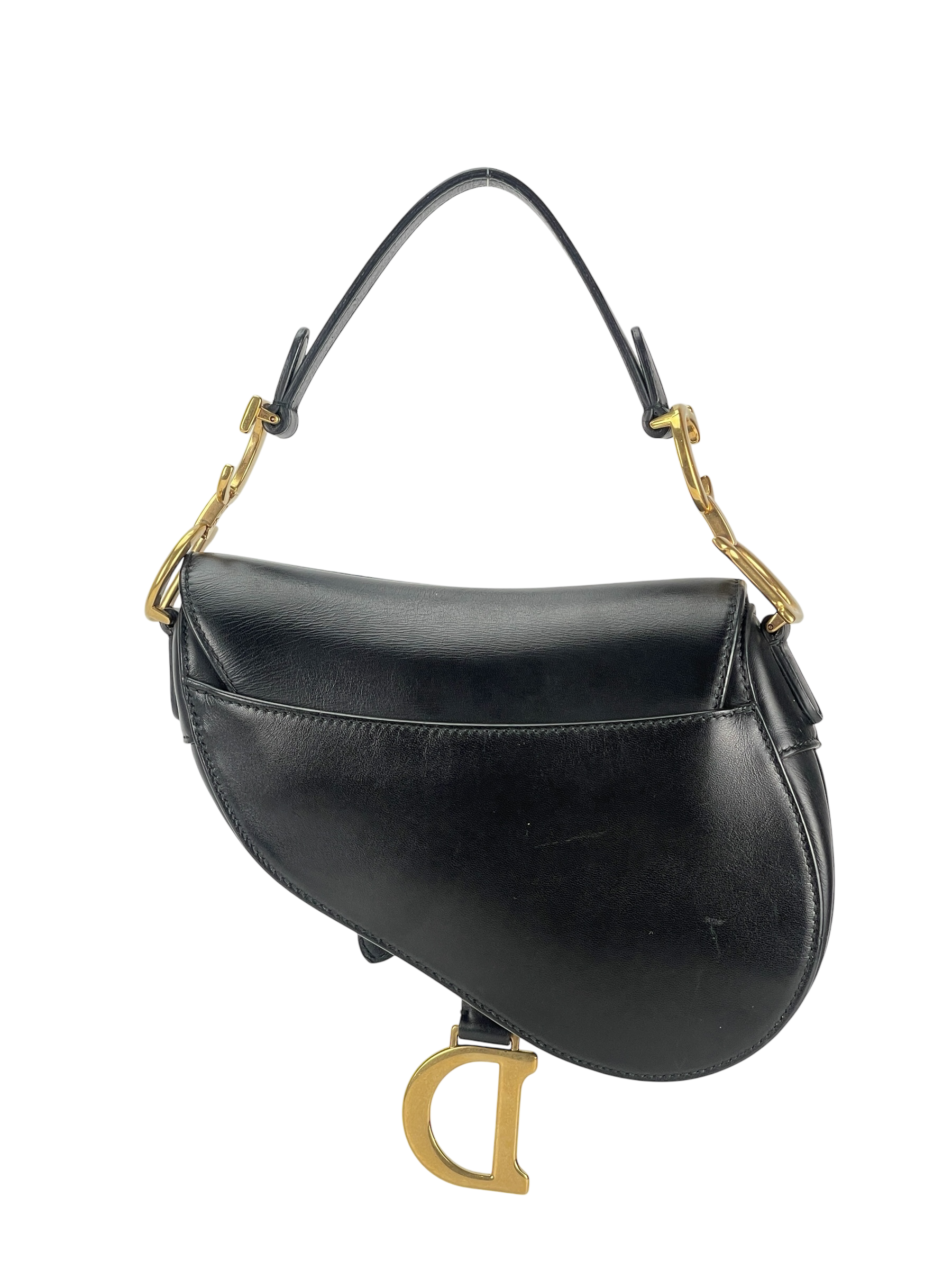 CHRISTIAN DIOR - 2018 Black Calfskin Saddle Handbag