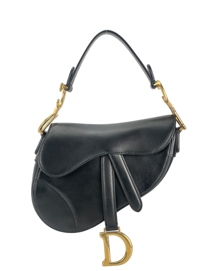 CHRISTIAN DIOR - 2018 Black Calfskin Saddle Handbag