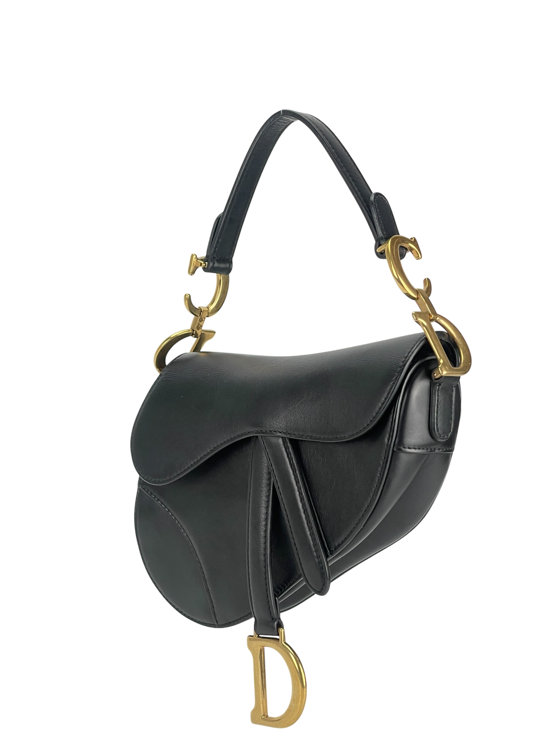CHRISTIAN DIOR - 2018 Black Calfskin Saddle Handbag