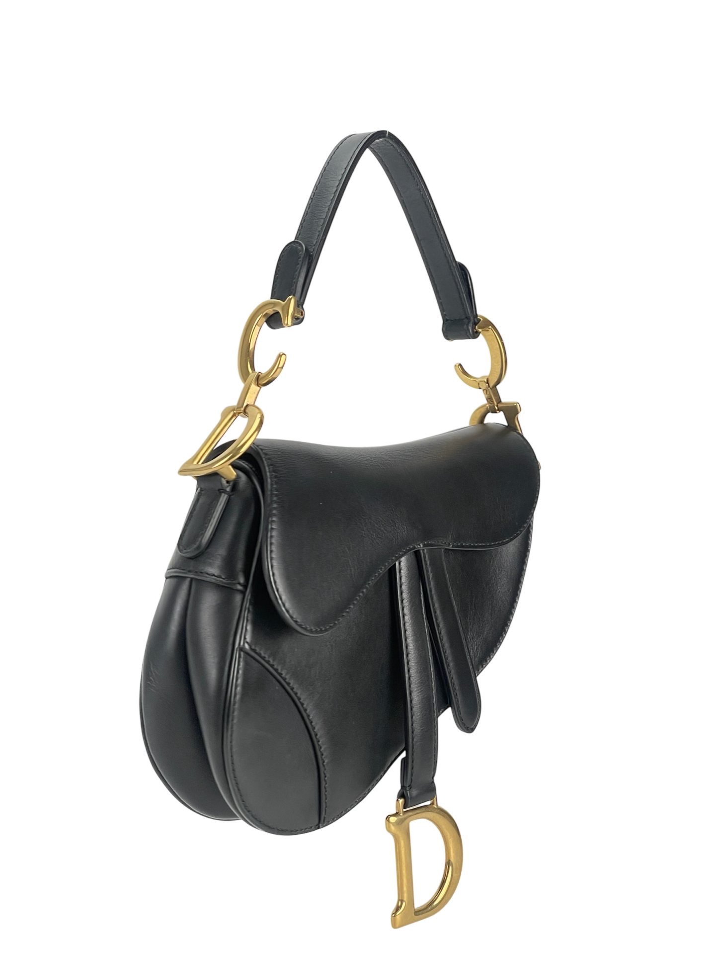 CHRISTIAN DIOR - 2018 Black Calfskin Saddle Handbag