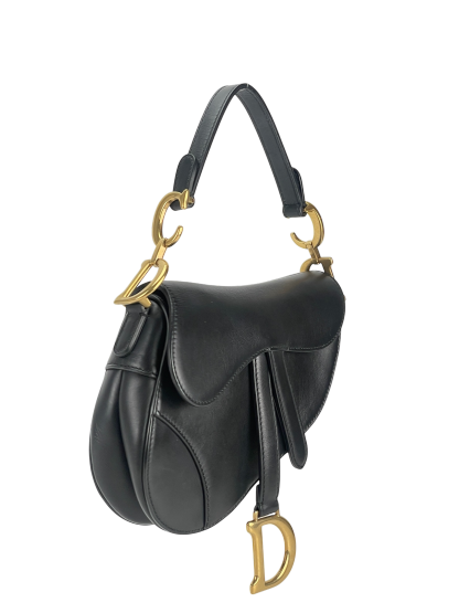 CHRISTIAN DIOR - 2018 Black Calfskin Saddle Handbag