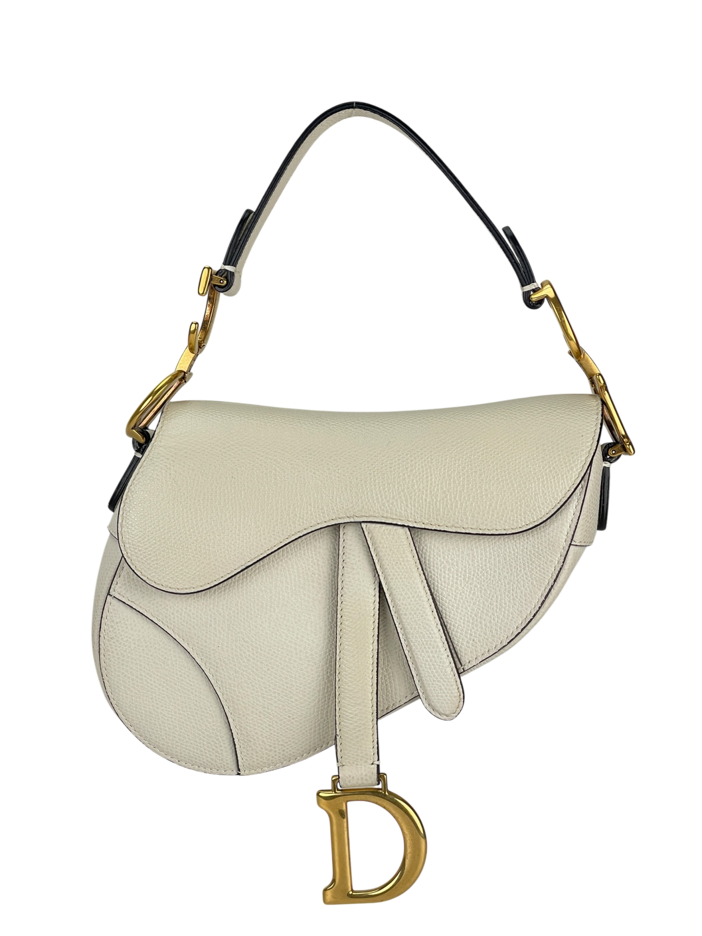 CHRISTIAN DIOR - 2019 White Calfskin Saddle Handbag