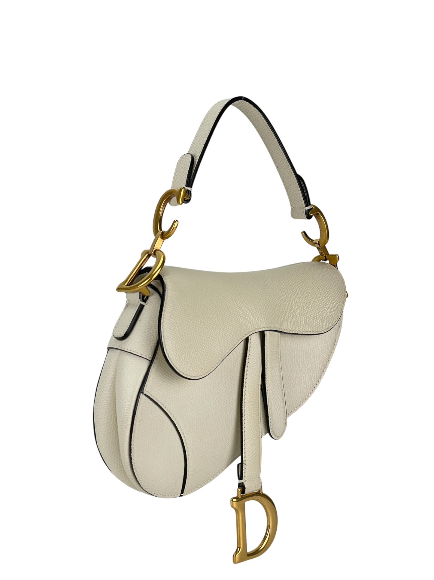 CHRISTIAN DIOR - 2019 White Calfskin Saddle Handbag