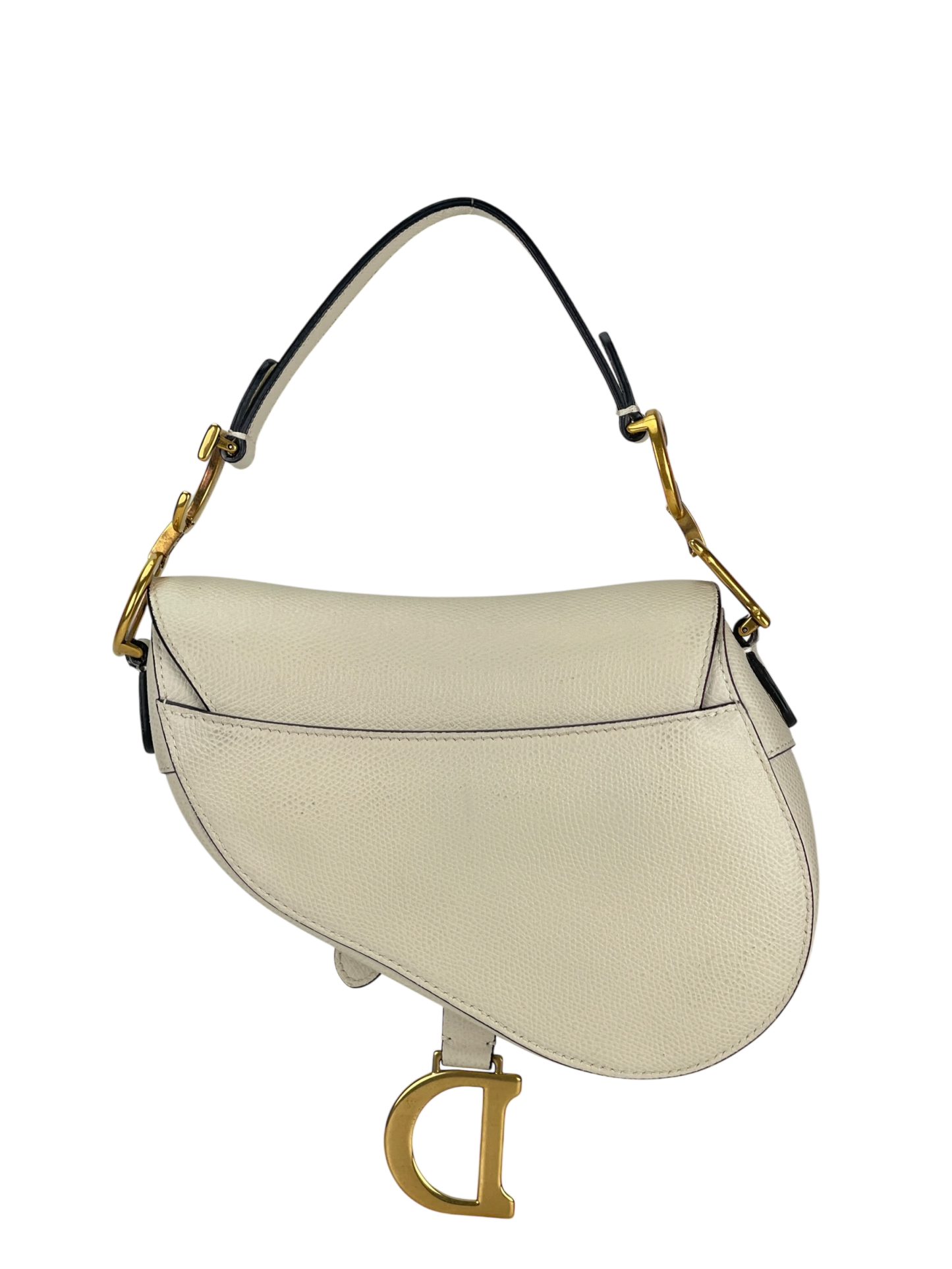 CHRISTIAN DIOR - 2019 White Calfskin Saddle Handbag
