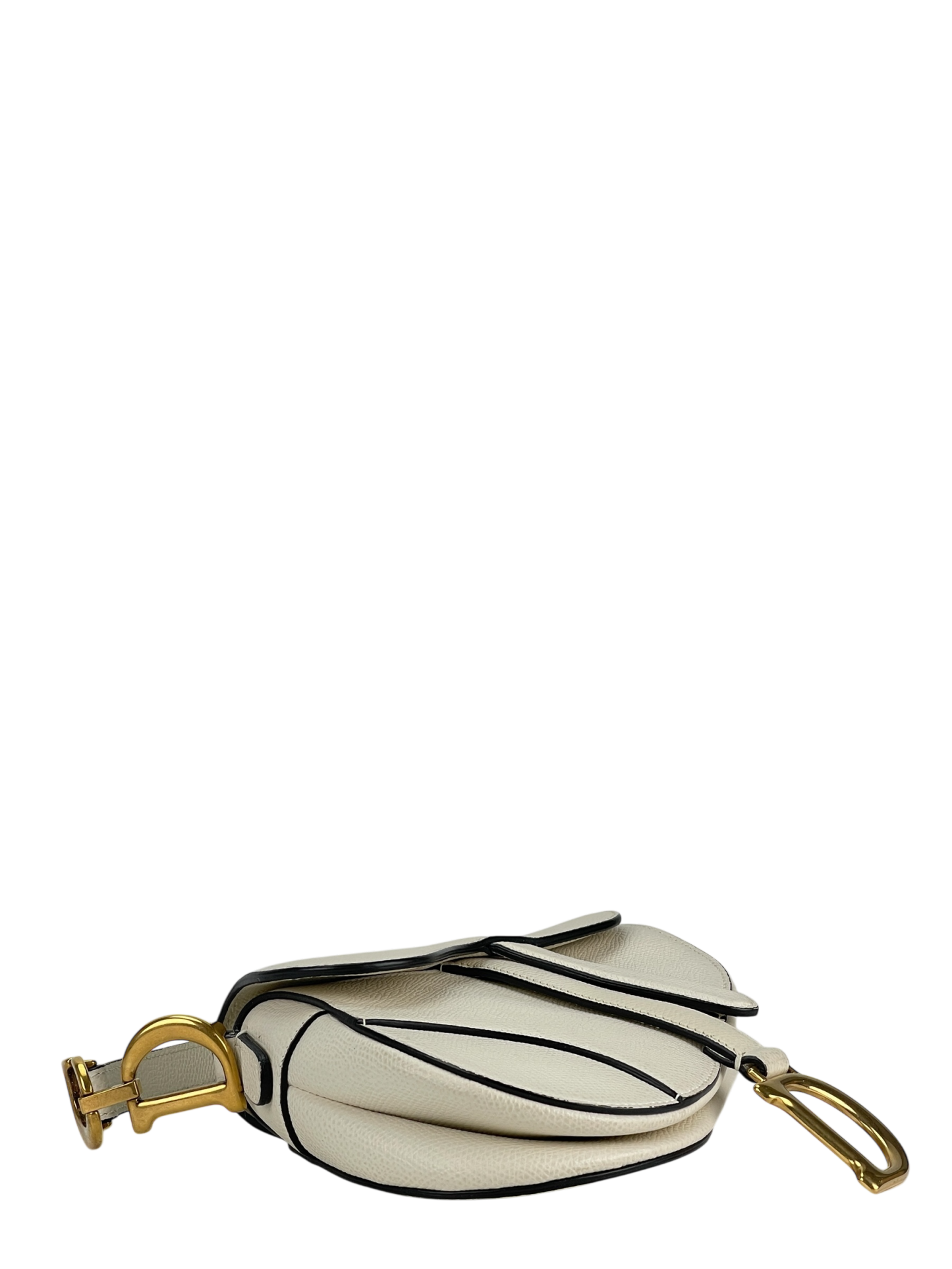 CHRISTIAN DIOR - 2019 White Calfskin Saddle Handbag