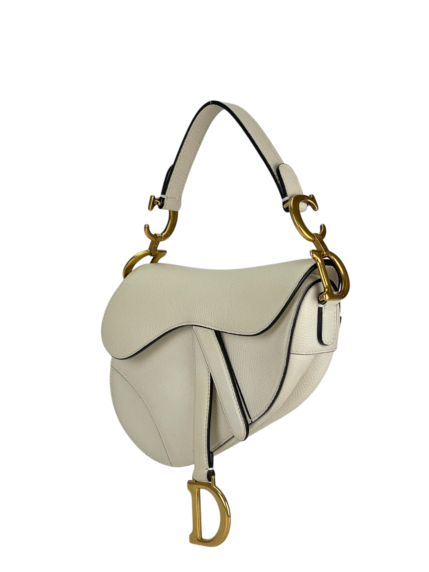 CHRISTIAN DIOR - 2019 White Calfskin Saddle Handbag