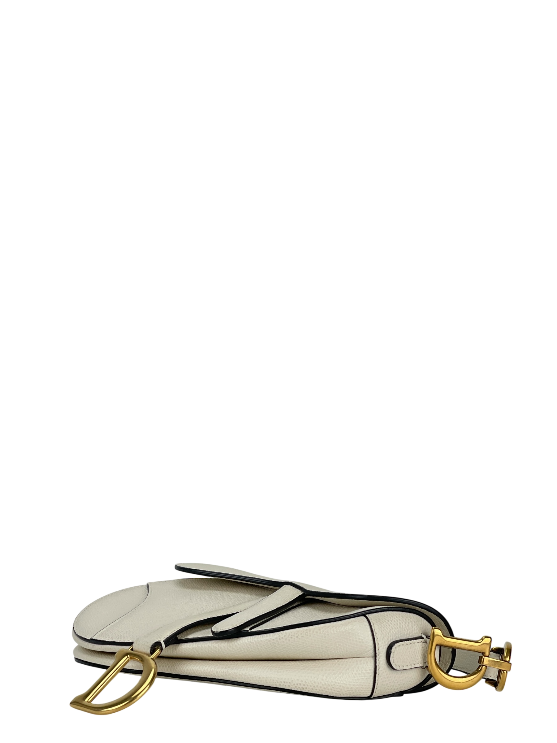 CHRISTIAN DIOR - 2019 White Calfskin Saddle Handbag