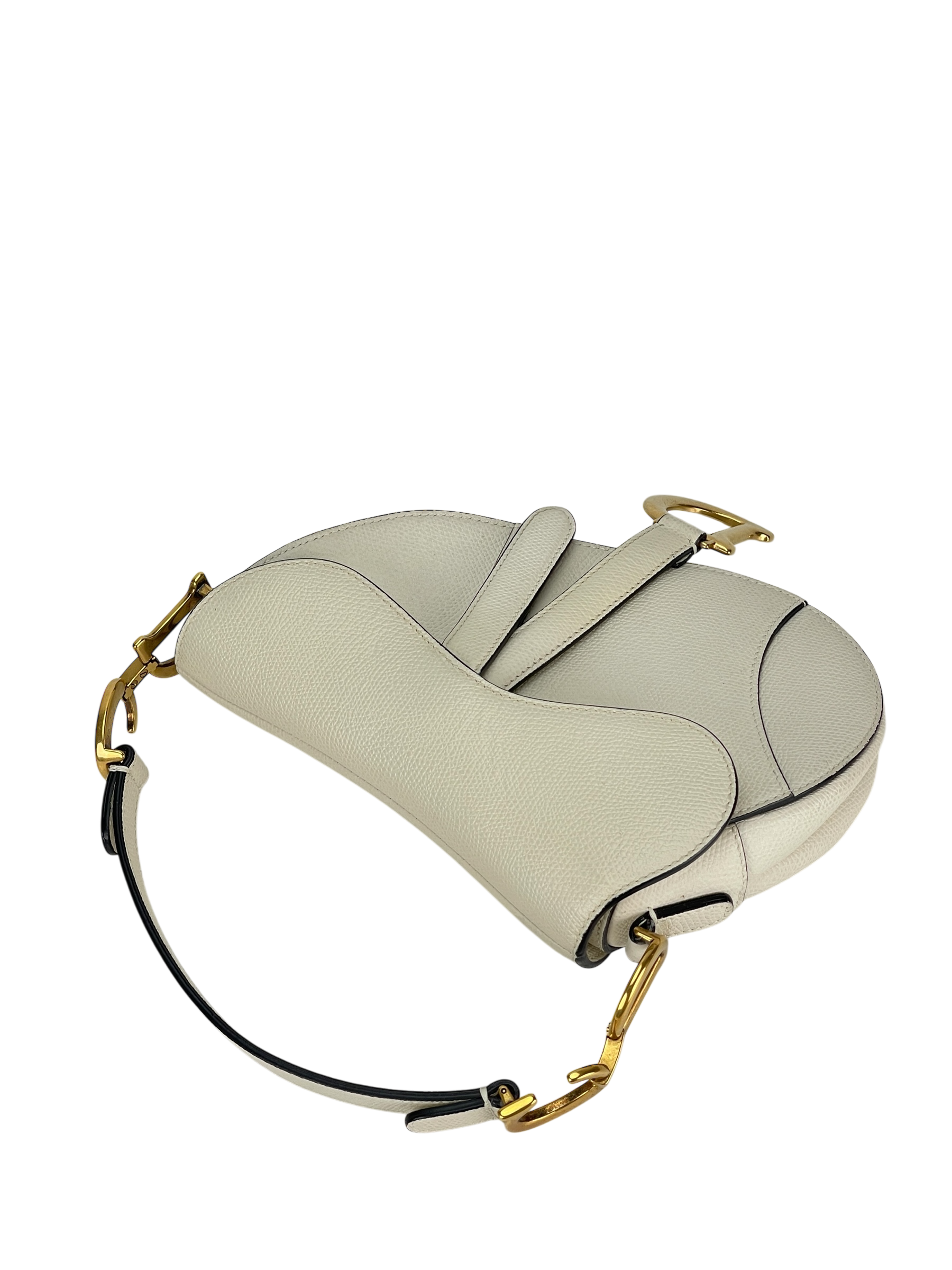 CHRISTIAN DIOR - 2019 White Calfskin Saddle Handbag