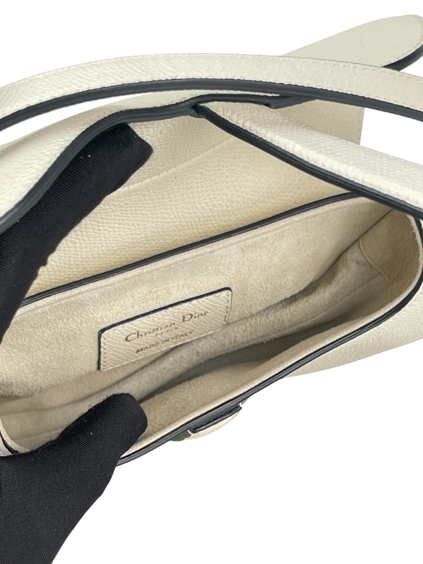 CHRISTIAN DIOR - 2019 White Calfskin Saddle Handbag