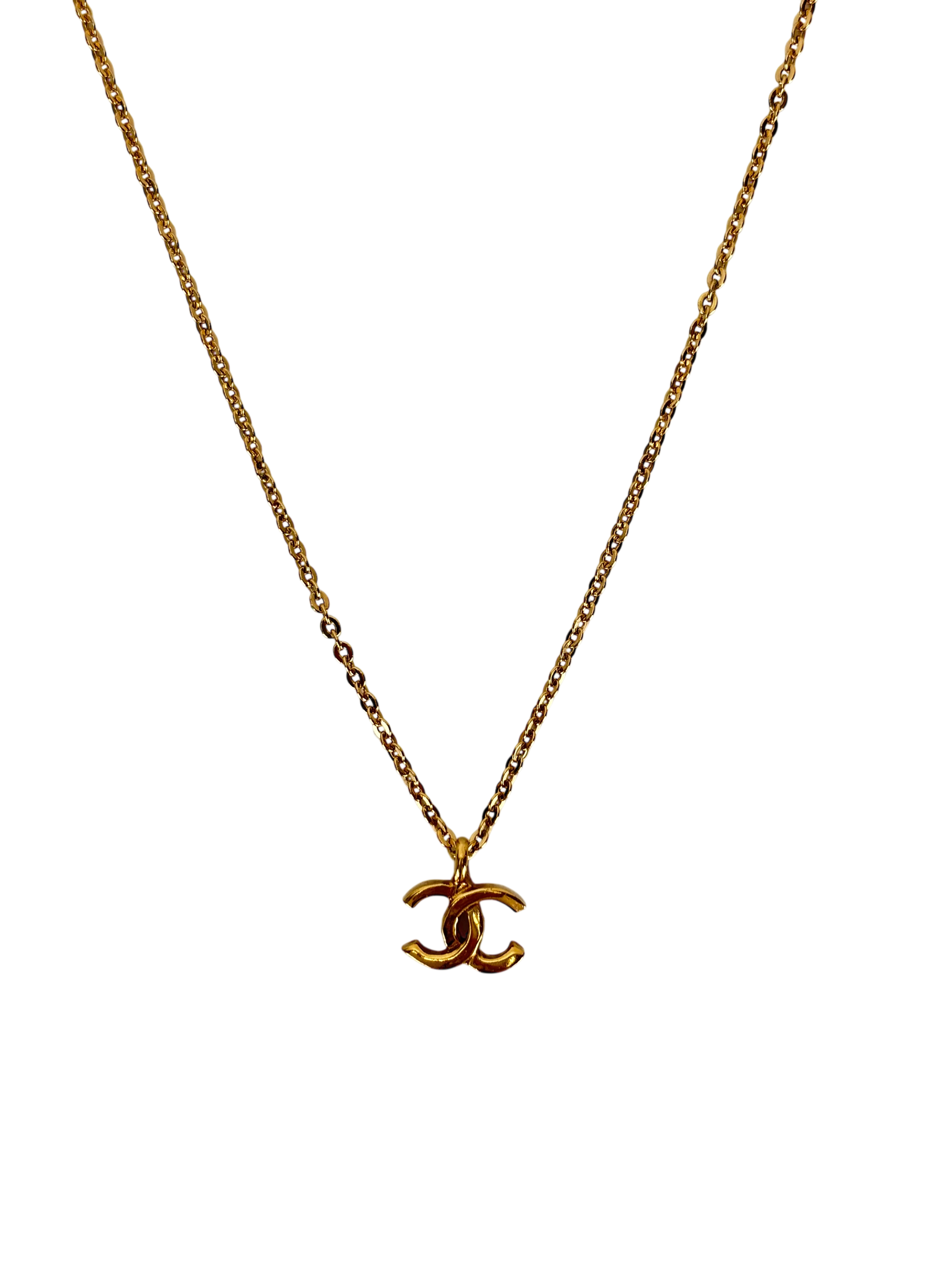 CHANEL - Gold Mini CC Chain Pendant Necklace 