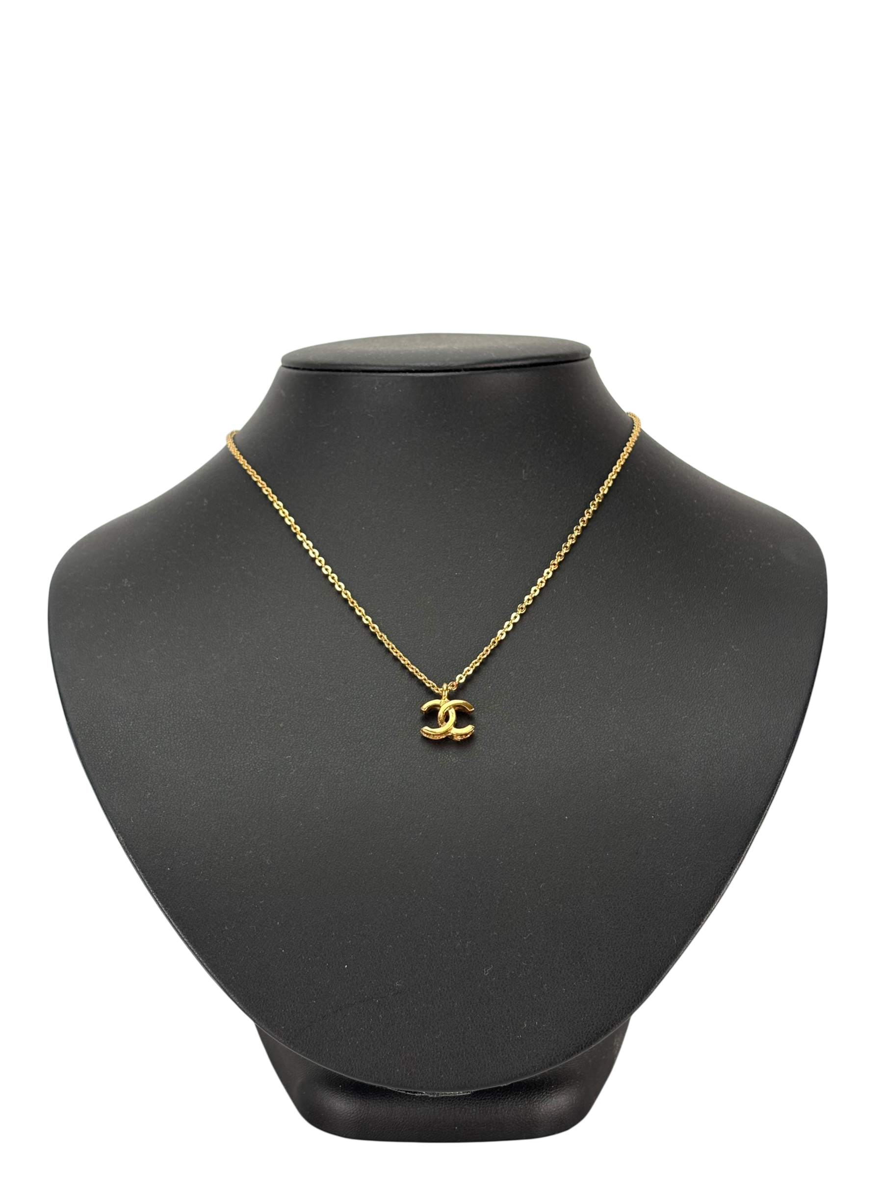 CHANEL - Gold Mini CC Chain Pendant Necklace 