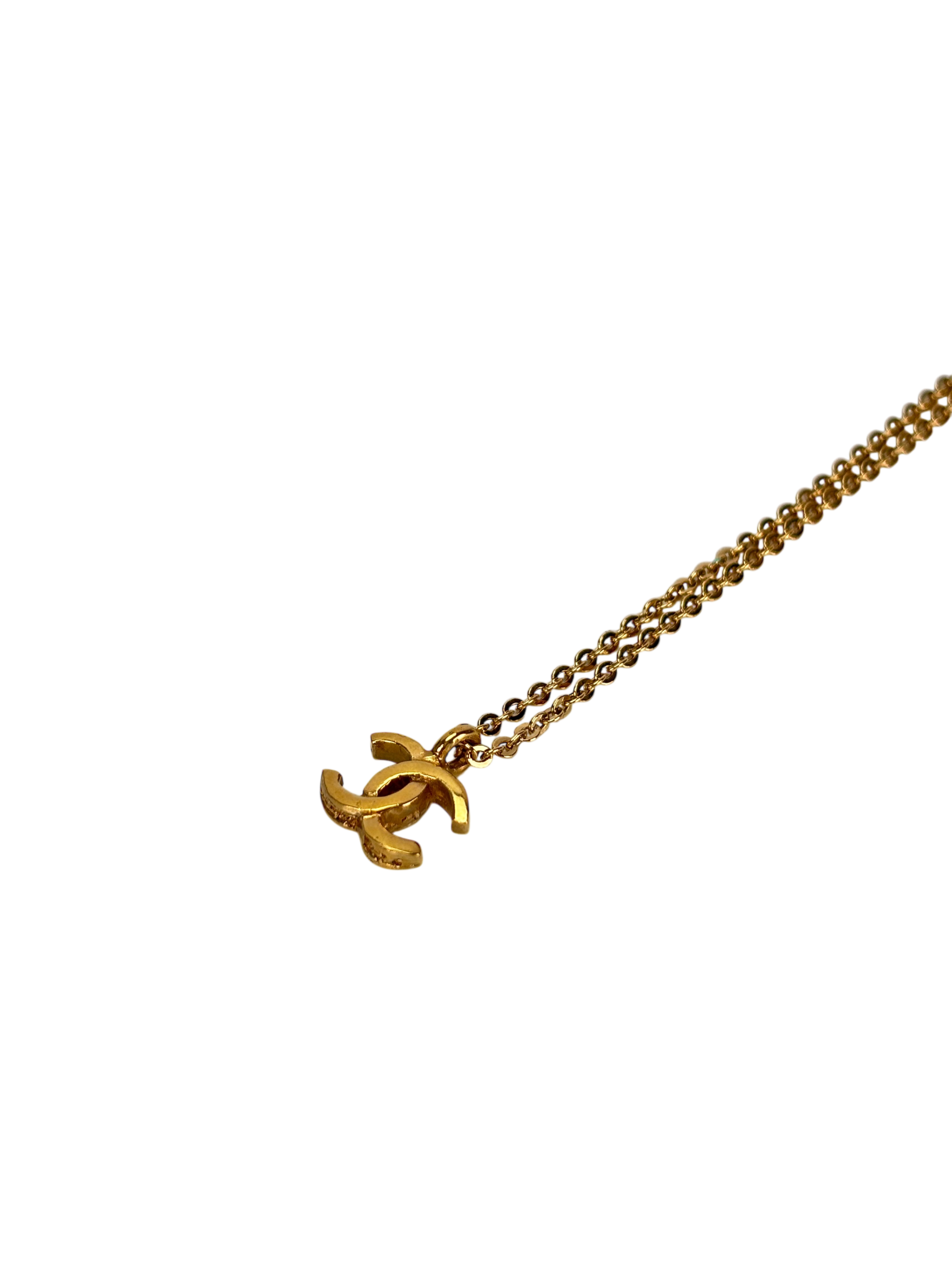 CHANEL - Gold Mini CC Chain Pendant Necklace 