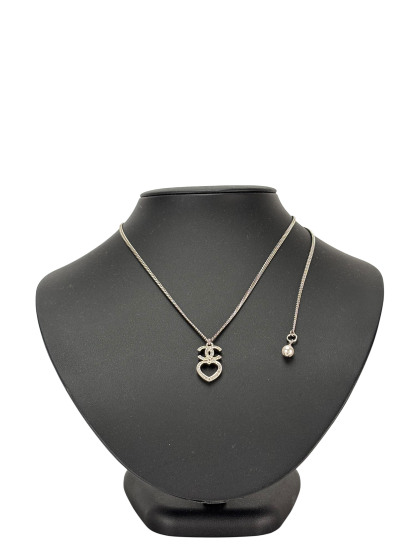 CHANEL - 23N Heart Metal & Strass Rhinestone Necklace