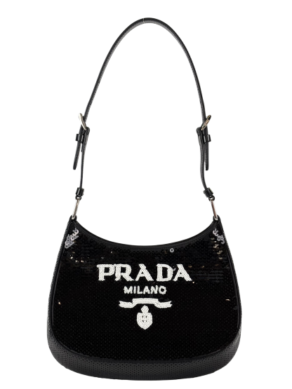 PRADA - Cleo Black Sequins Shoulder Bag 