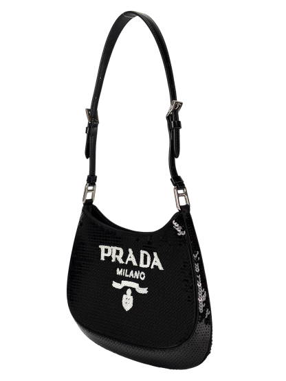 PRADA - Cleo Black Sequins Shoulder Bag 