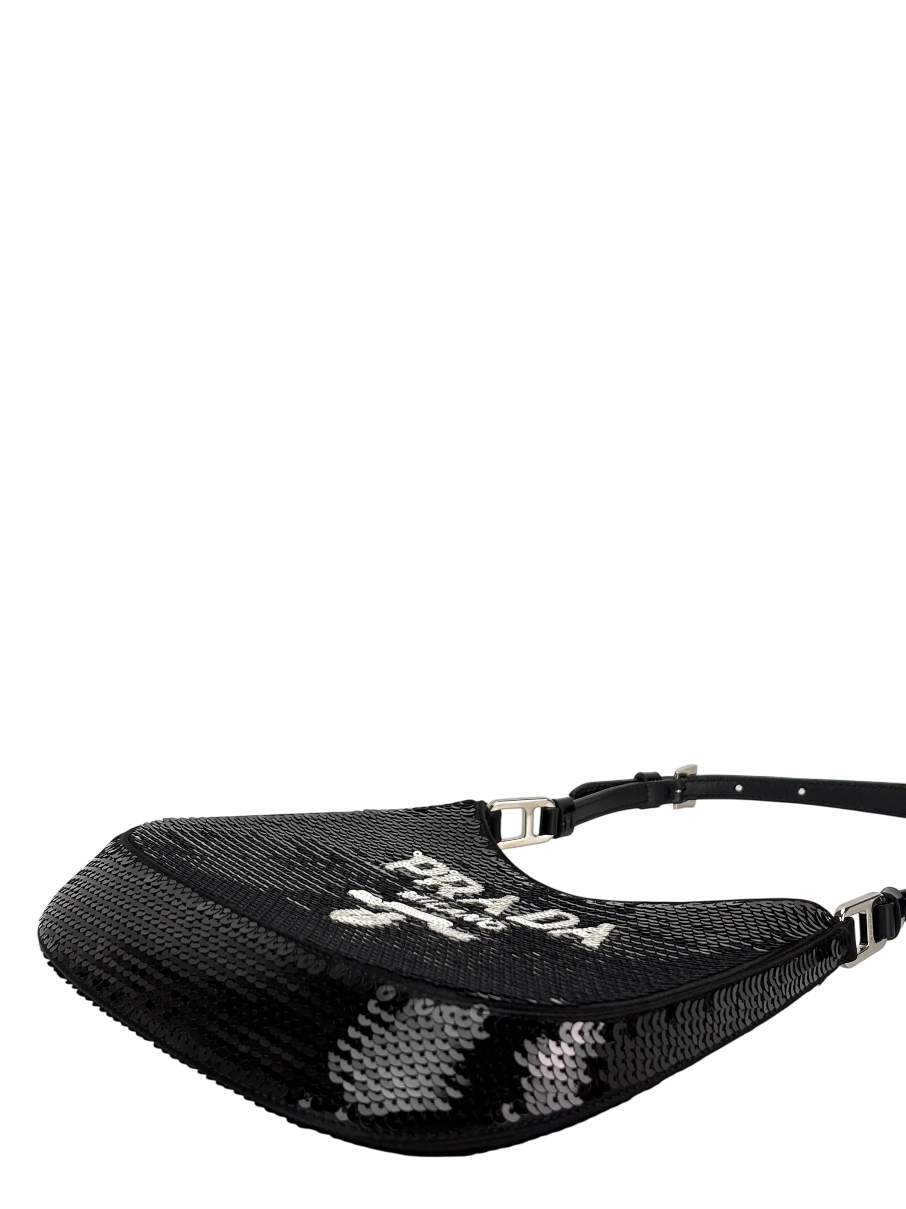 PRADA - Cleo Black Sequins Shoulder Bag 