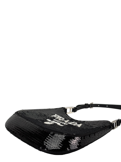 PRADA - Cleo Black Sequins Shoulder Bag 