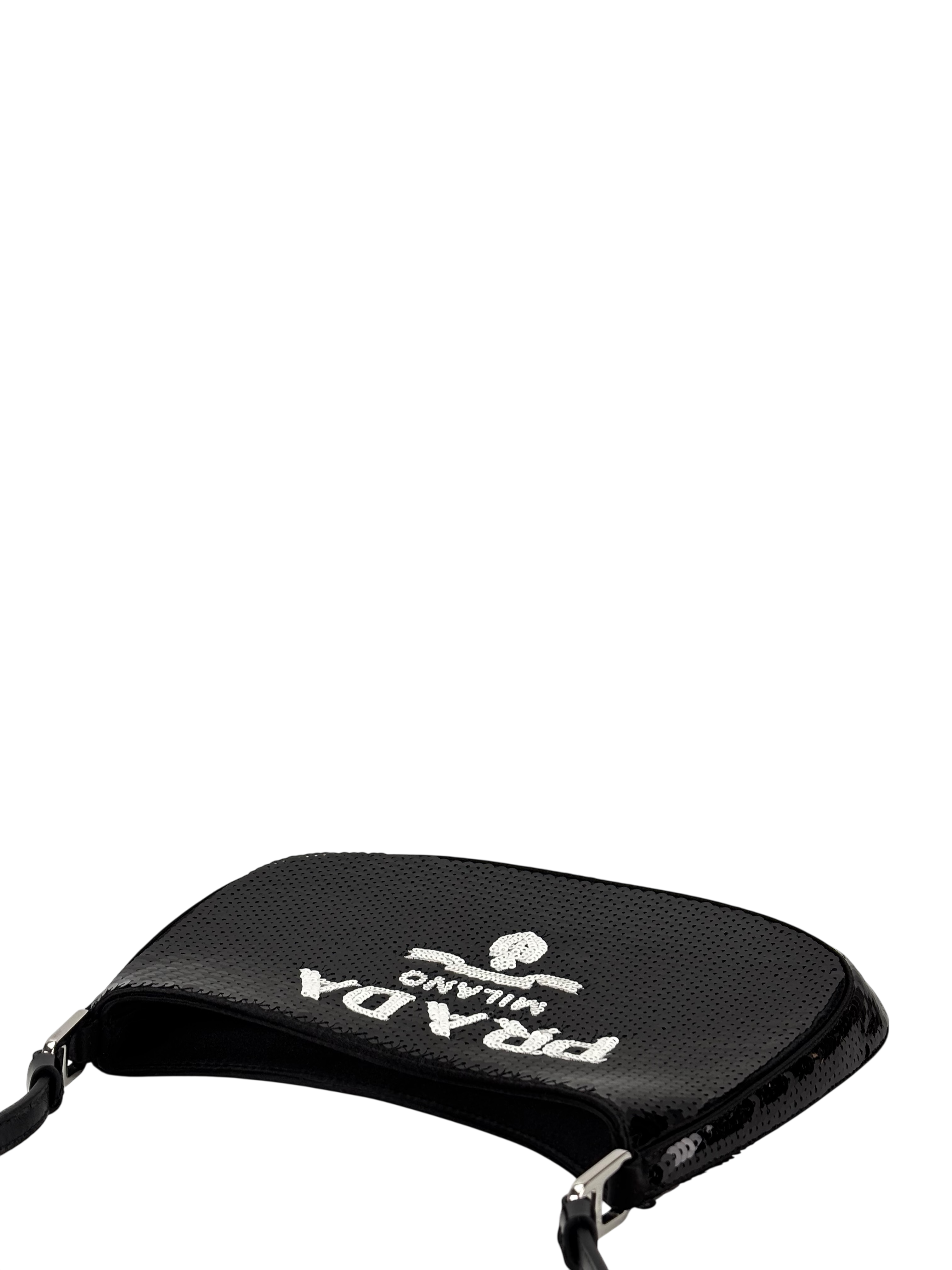 PRADA - Cleo Black Sequins Shoulder Bag 