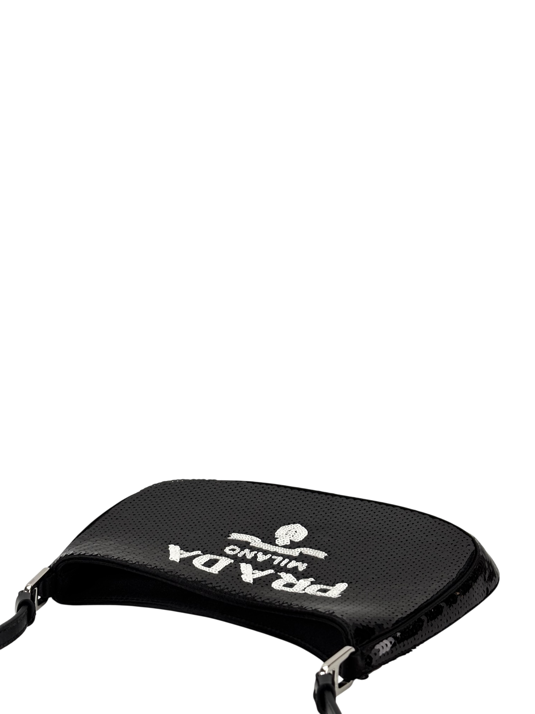 PRADA - Cleo Black Sequins Shoulder Bag 