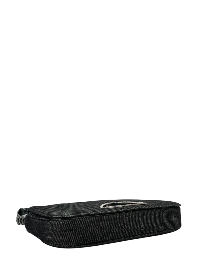 CHRISTIAN DIOR - Black Denim Maris Pearl Shoulder Bag