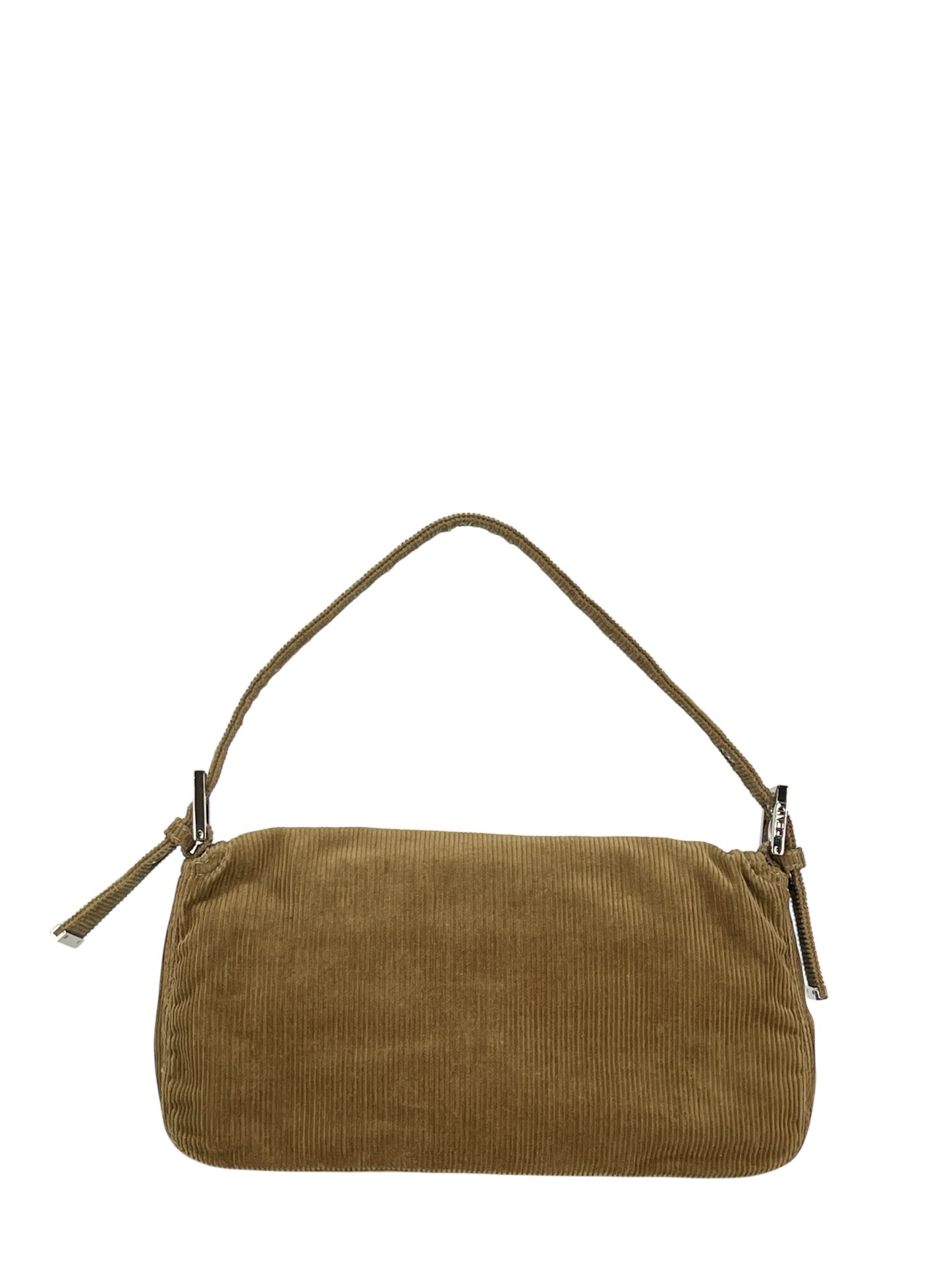 FENDI - Baguette Brown Corduroy Handbag