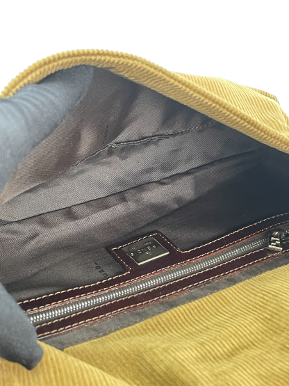 FENDI - Baguette Brown Corduroy Handbag