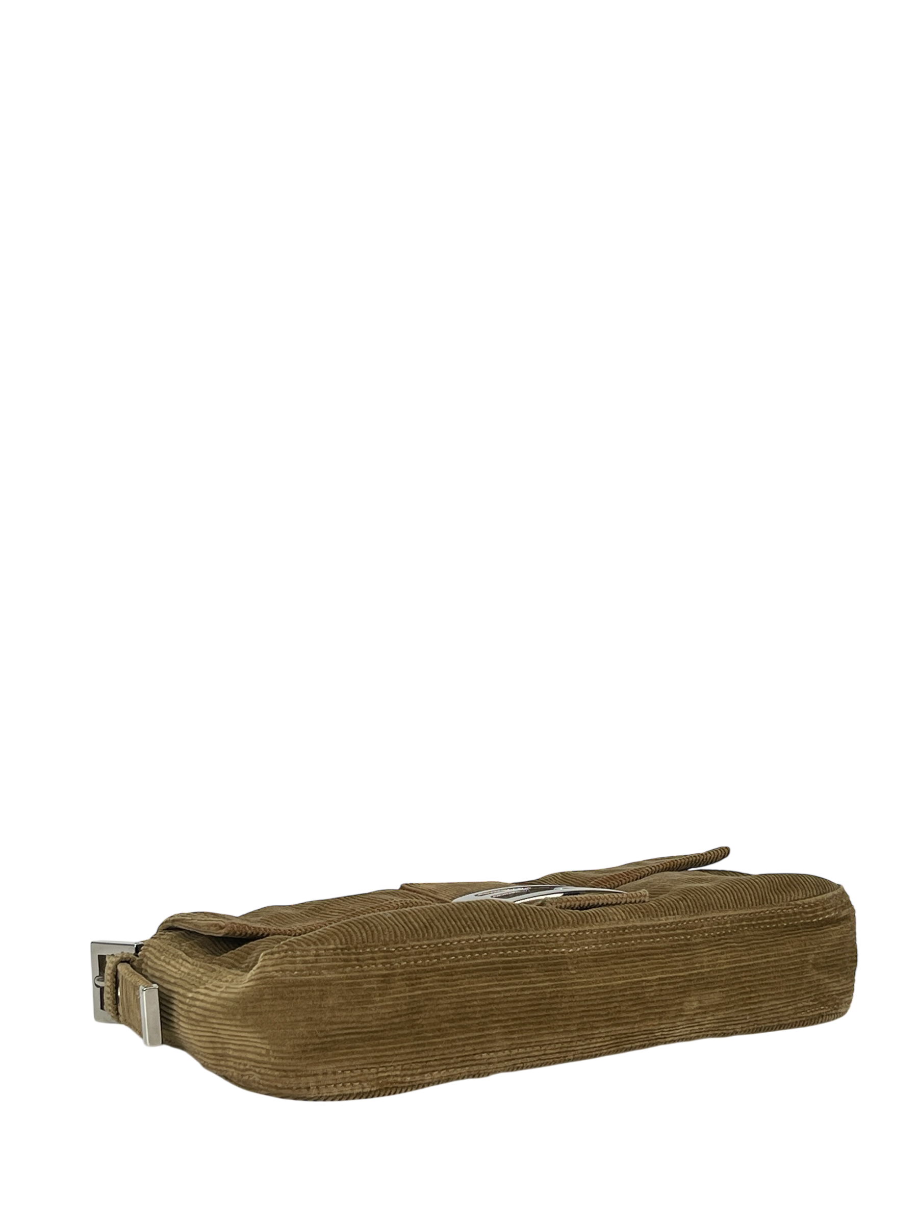 FENDI - Baguette Brown Corduroy Handbag