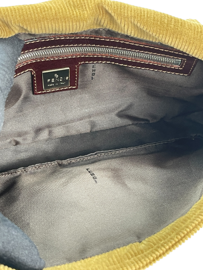 FENDI - Baguette Brown Corduroy Handbag