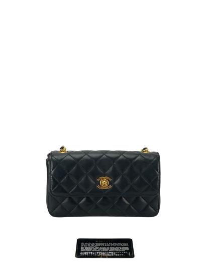 CHANEL - Mini Black Lambskin Extra Rectangular Gold Hardware