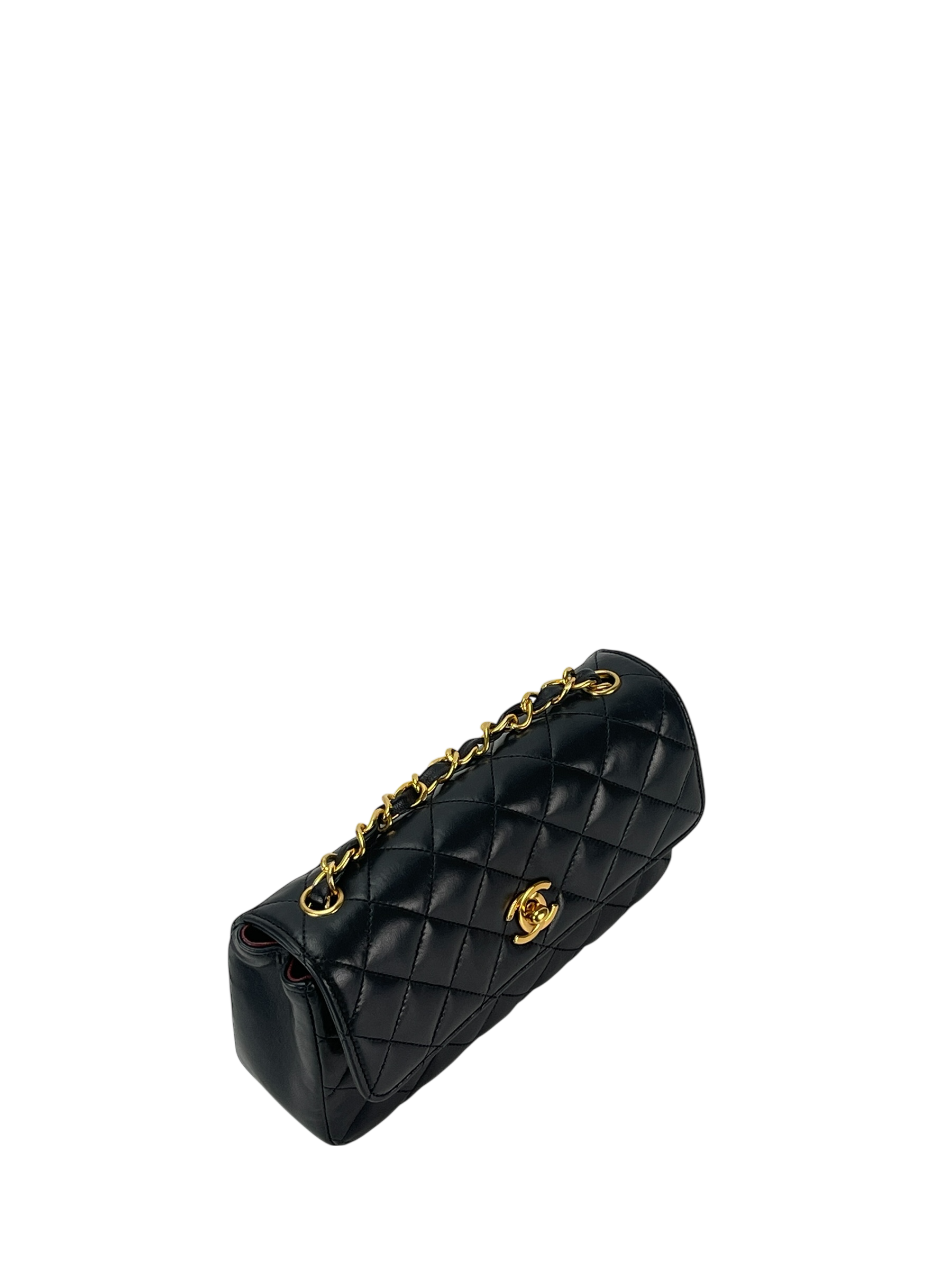 CHANEL - Mini Black Lambskin Extra Rectangular Gold Hardware