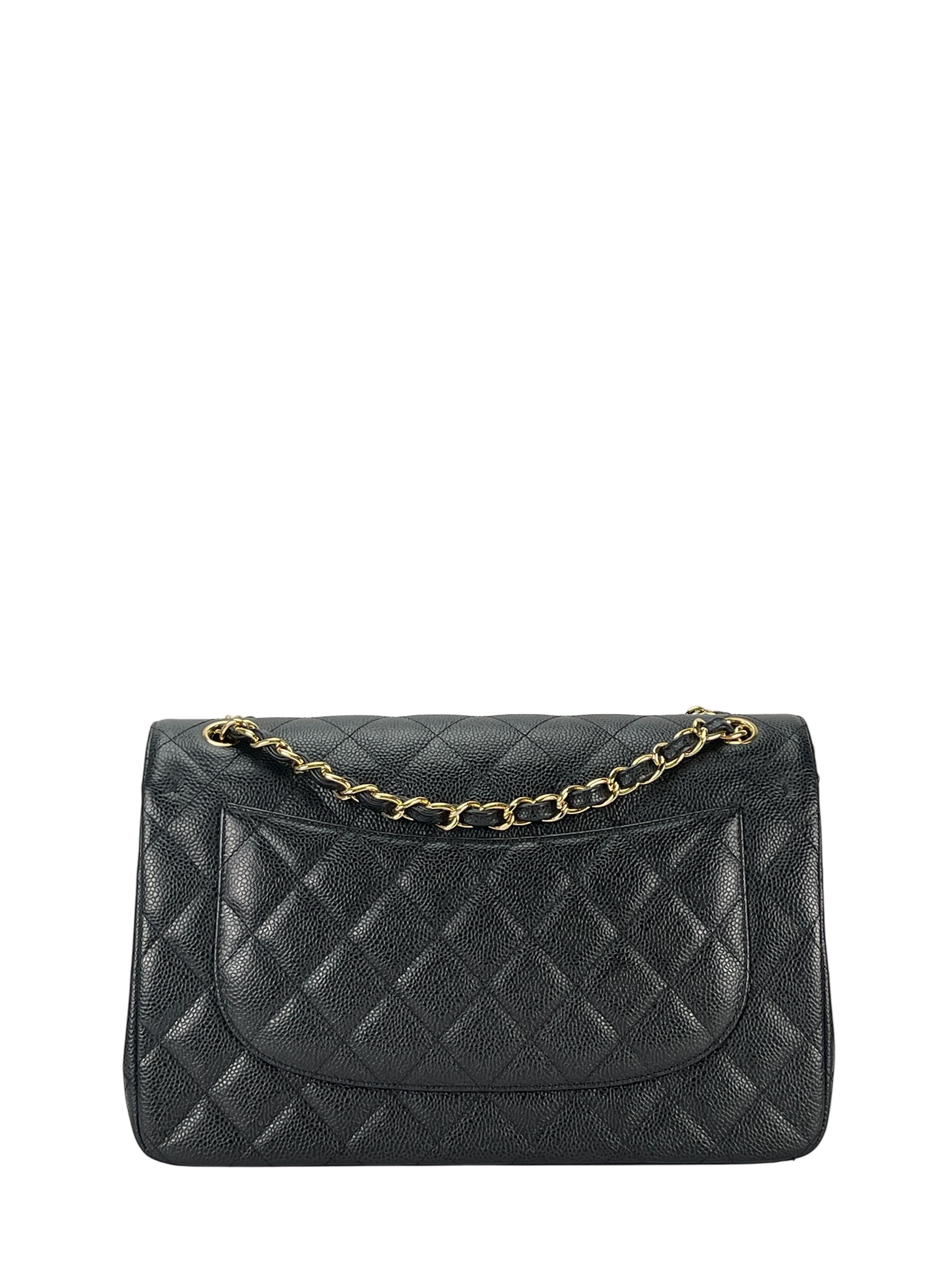 CHANEL - Black Caviar Jumbo Flap Bag 30
