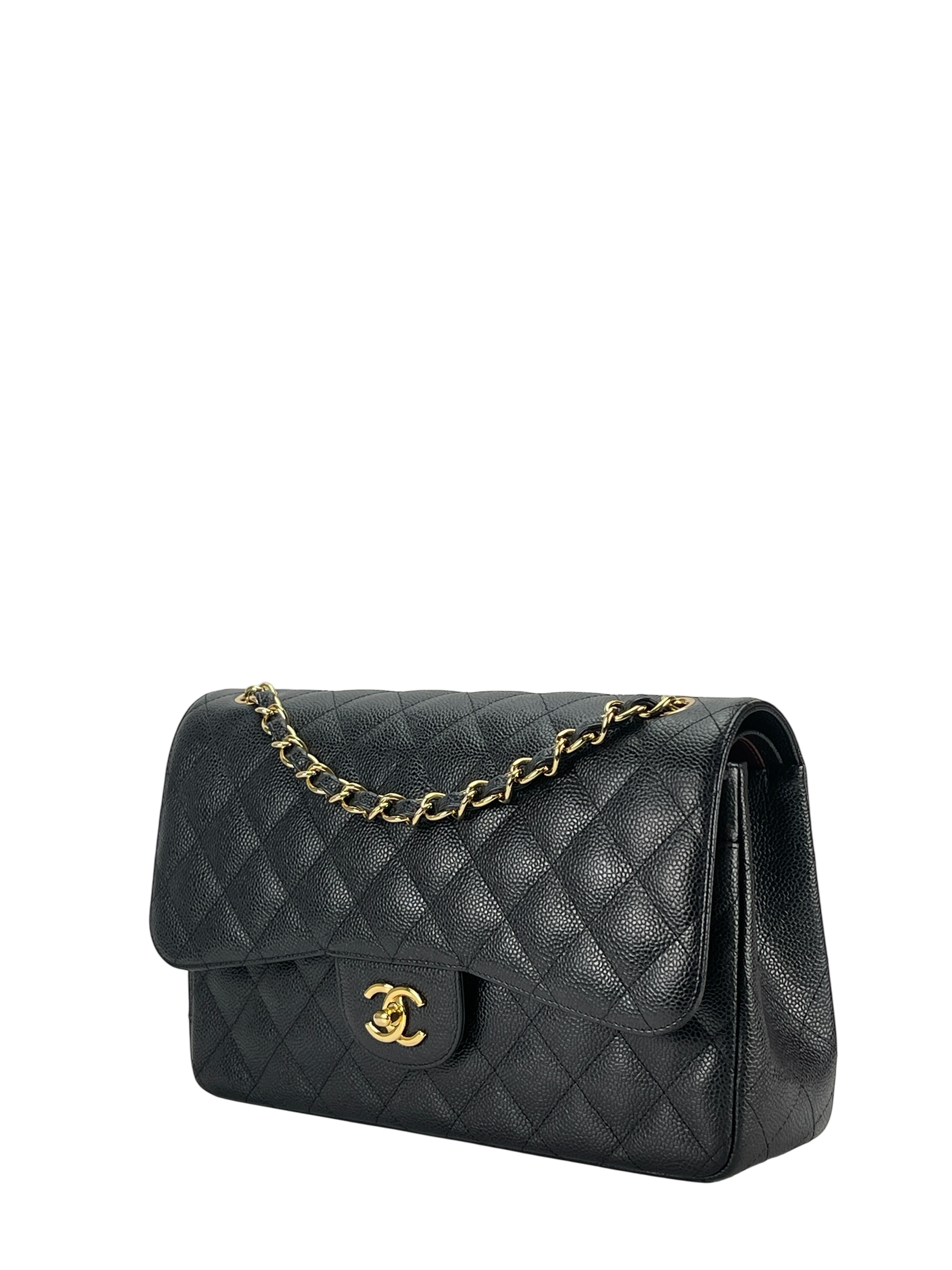 CHANEL - Black Caviar Jumbo Flap Bag 30