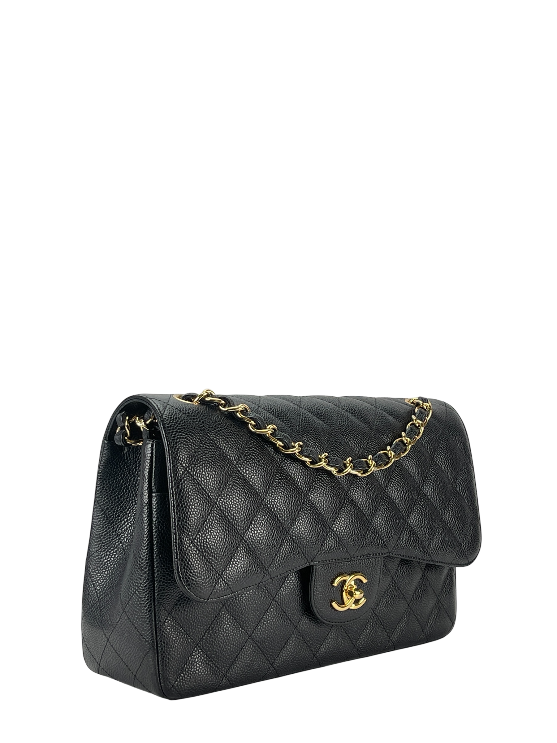 CHANEL - Black Caviar Jumbo Flap Bag 30
