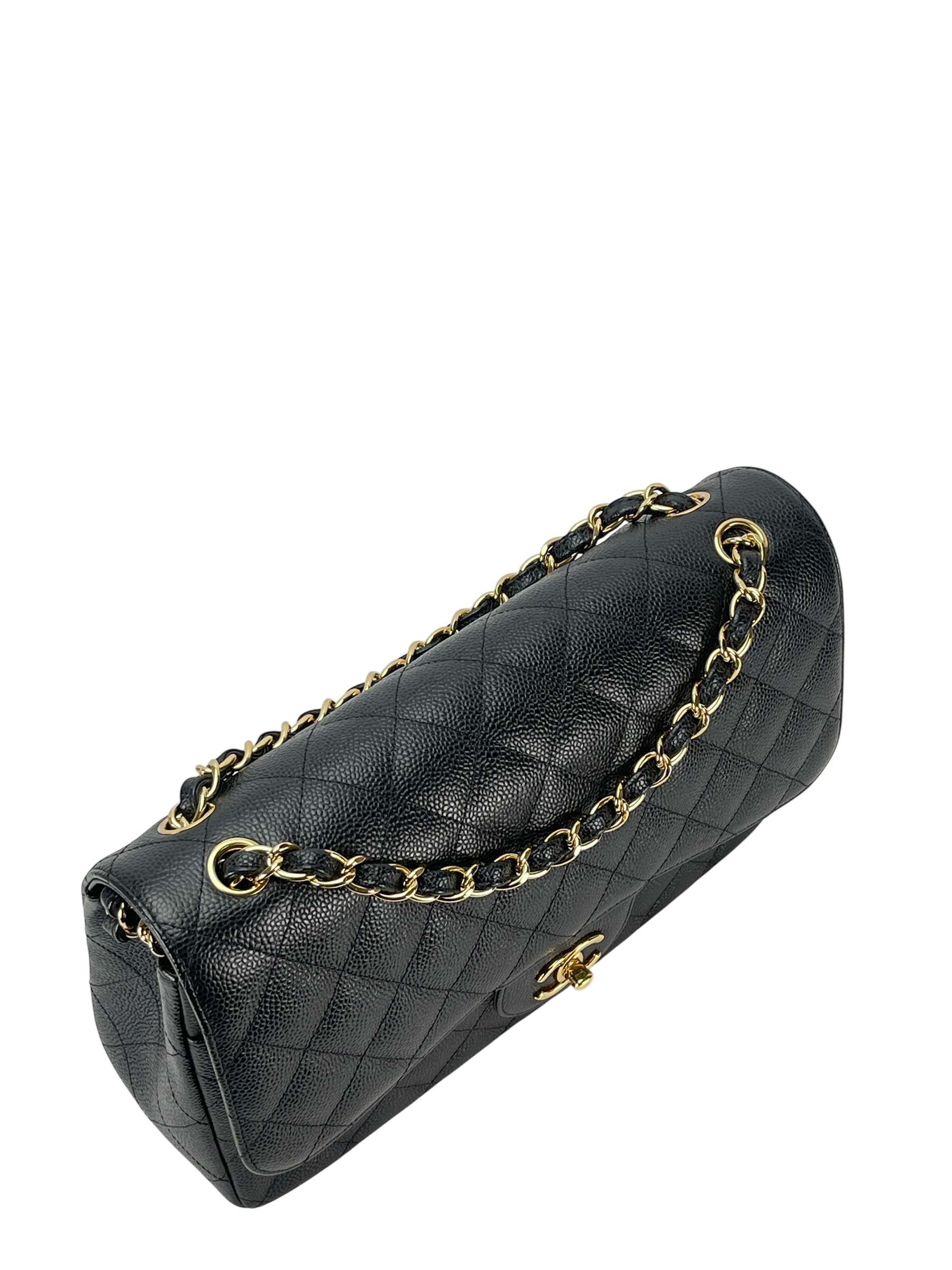 CHANEL - Black Caviar Jumbo Flap Bag 30