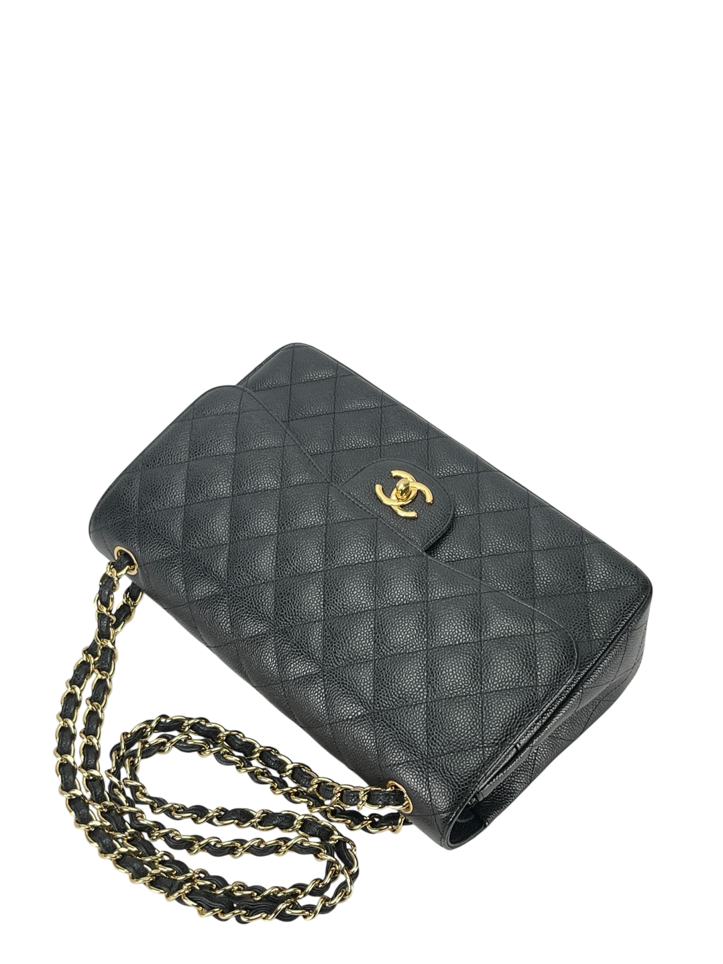 CHANEL - Black Caviar Jumbo Flap Bag 30