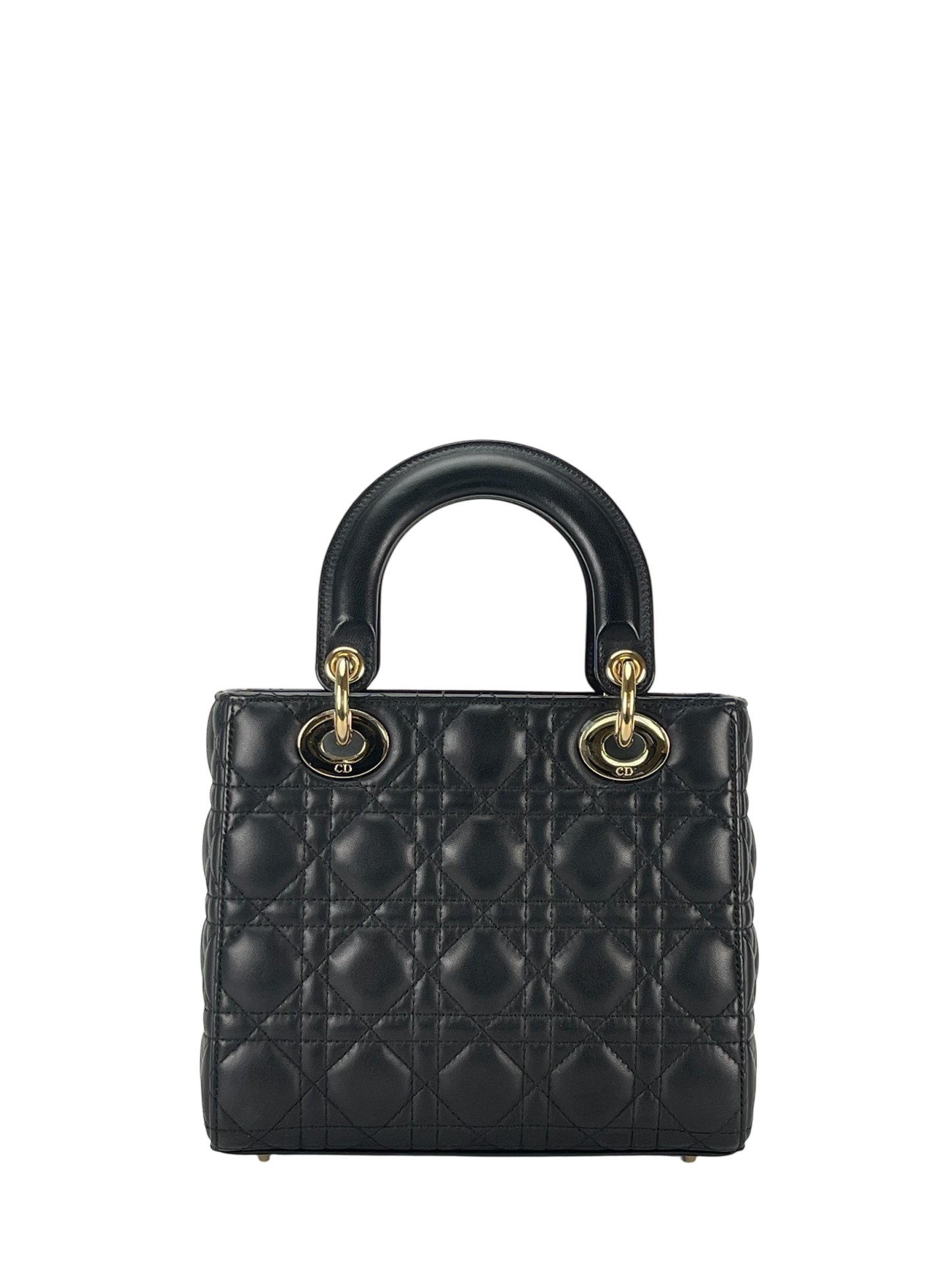 CHRISTIAN DIOR - Lady Dior 2Way Hand Bag Gold Hardware