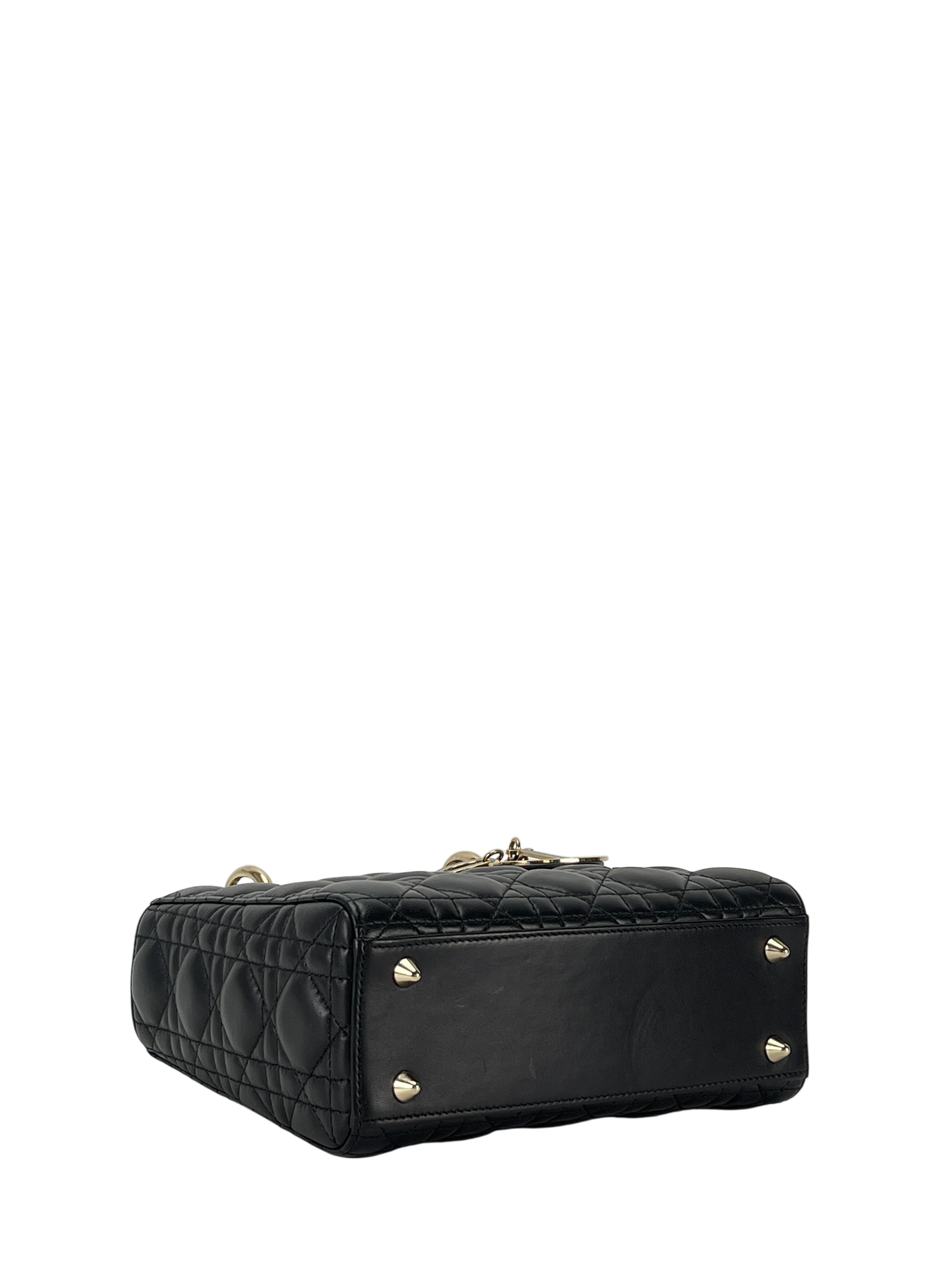 CHRISTIAN DIOR - Lady Dior 2Way Hand Bag Gold Hardware