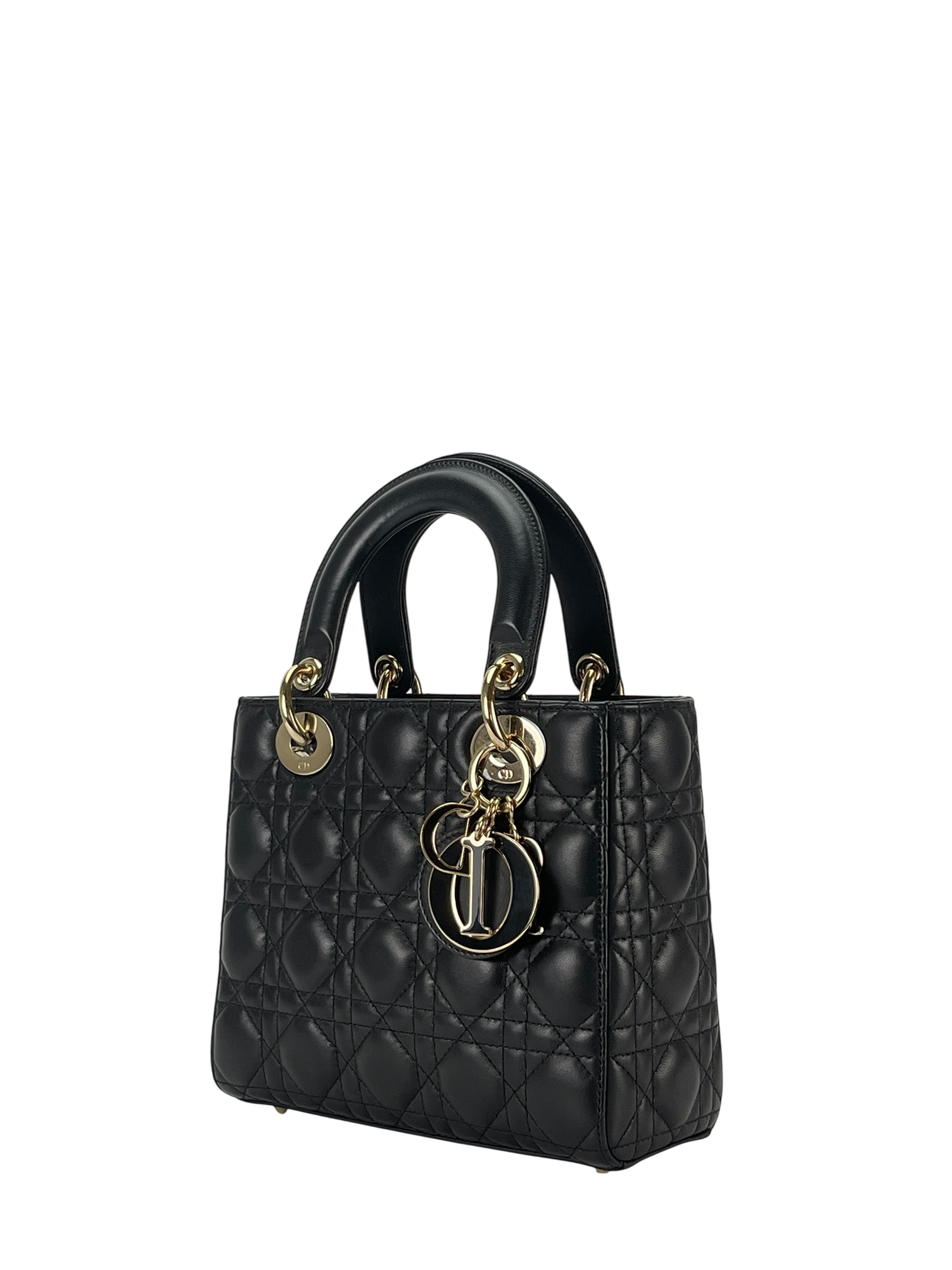 CHRISTIAN DIOR - Lady Dior 2Way Hand Bag Gold Hardware