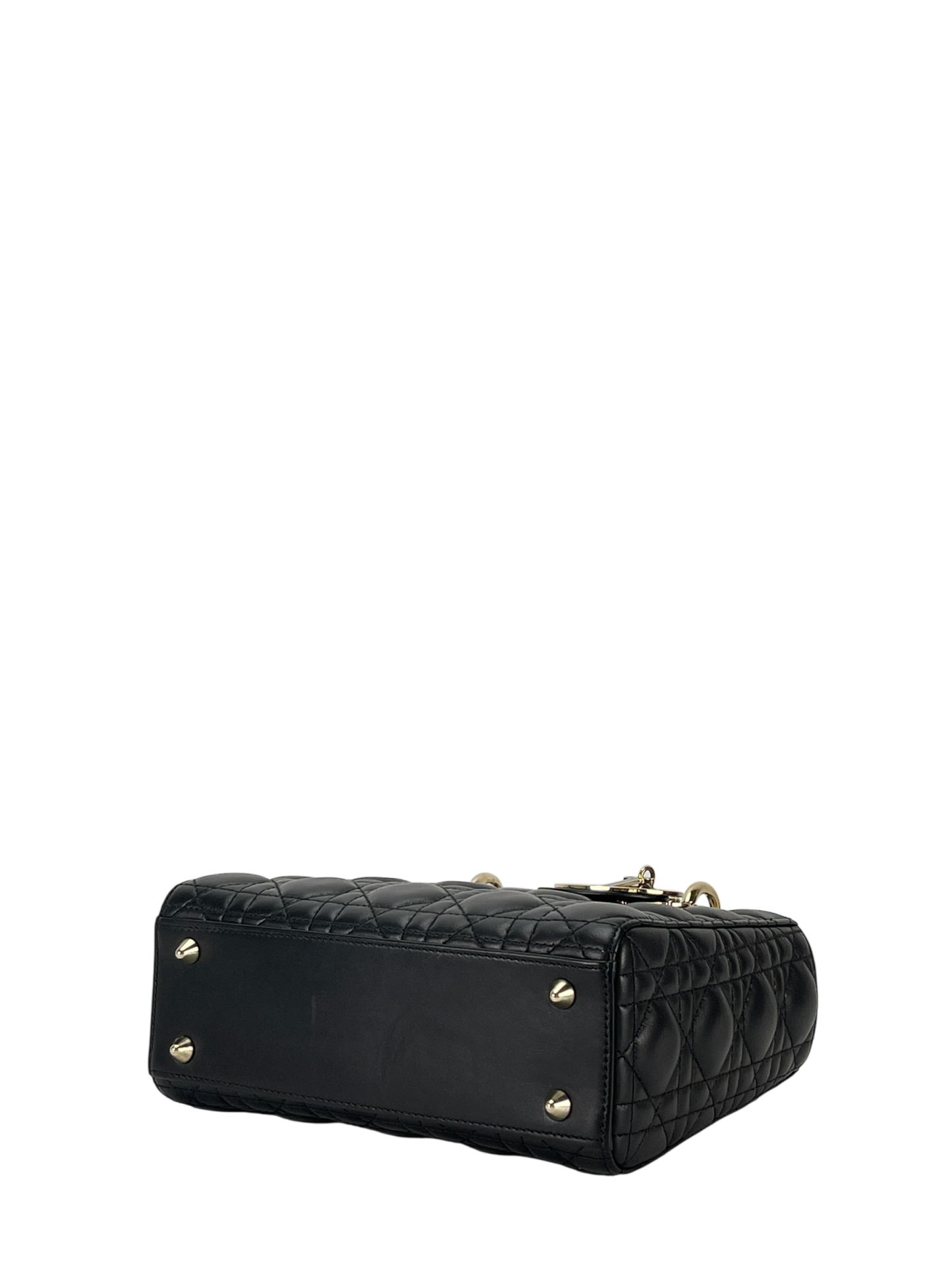 CHRISTIAN DIOR - Lady Dior 2Way Hand Bag Gold Hardware