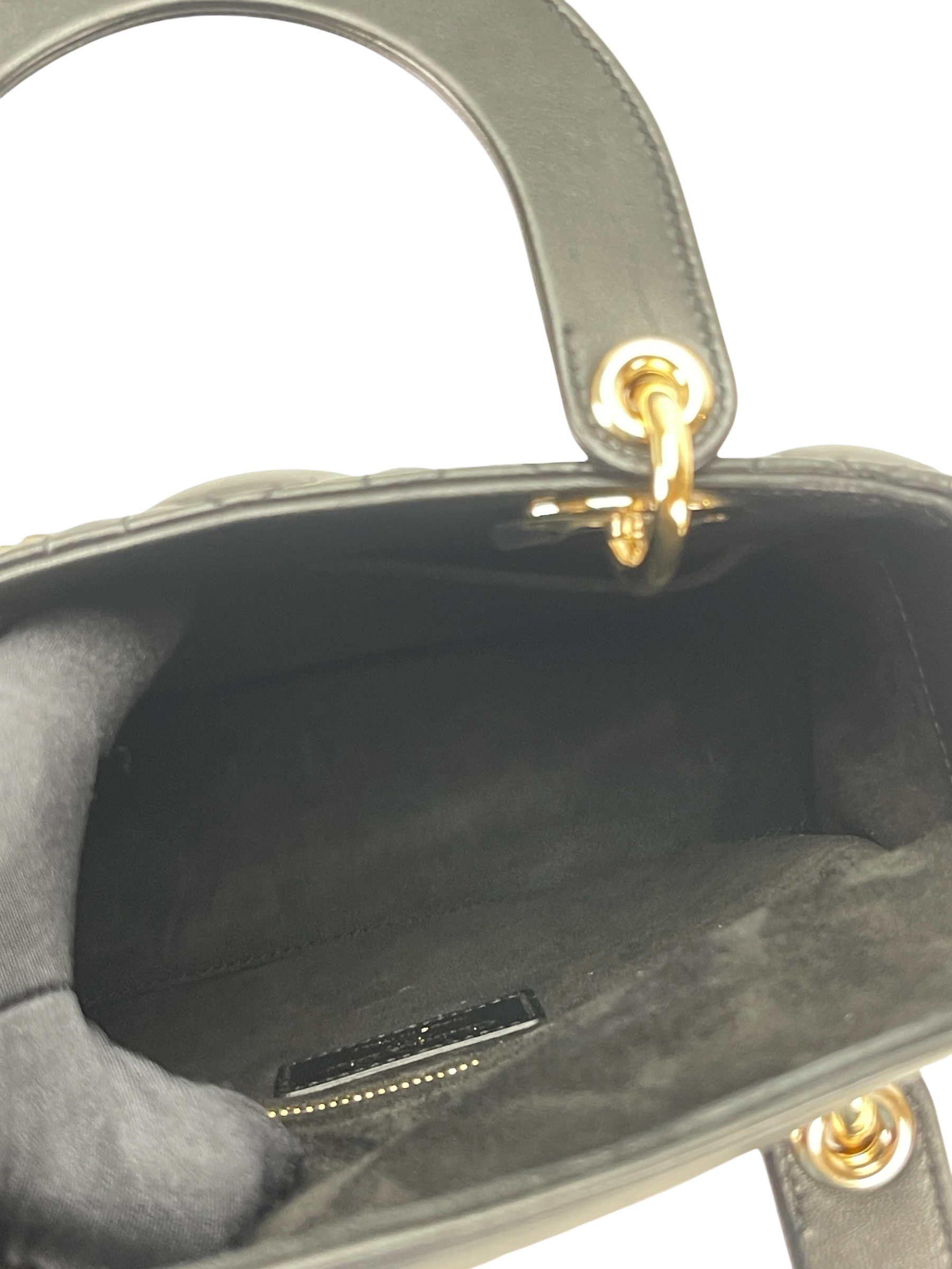 CHRISTIAN DIOR - Lady Dior 2Way Hand Bag Gold Hardware