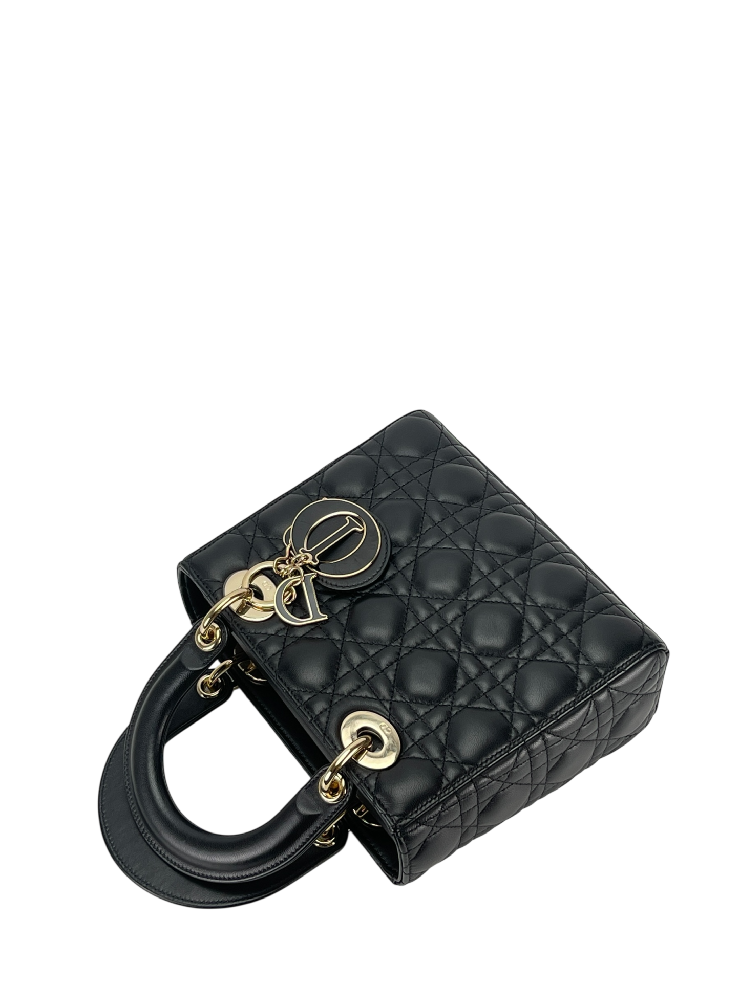 CHRISTIAN DIOR - Lady Dior 2Way Hand Bag Gold Hardware