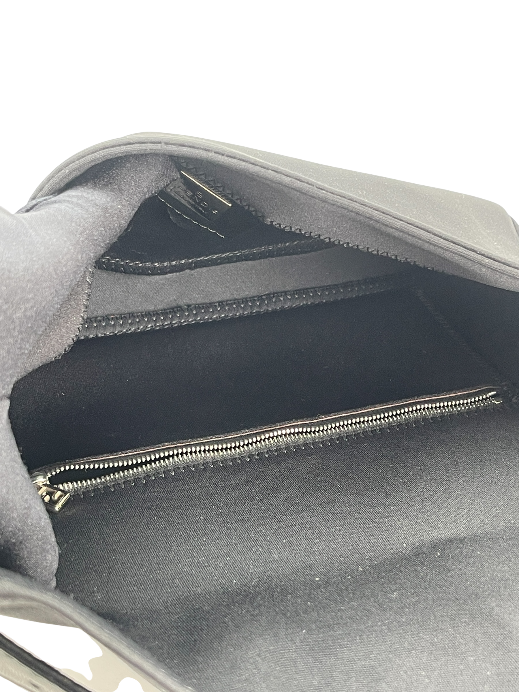 FENDI - Small Black Mamma Baguette Cotton Bag