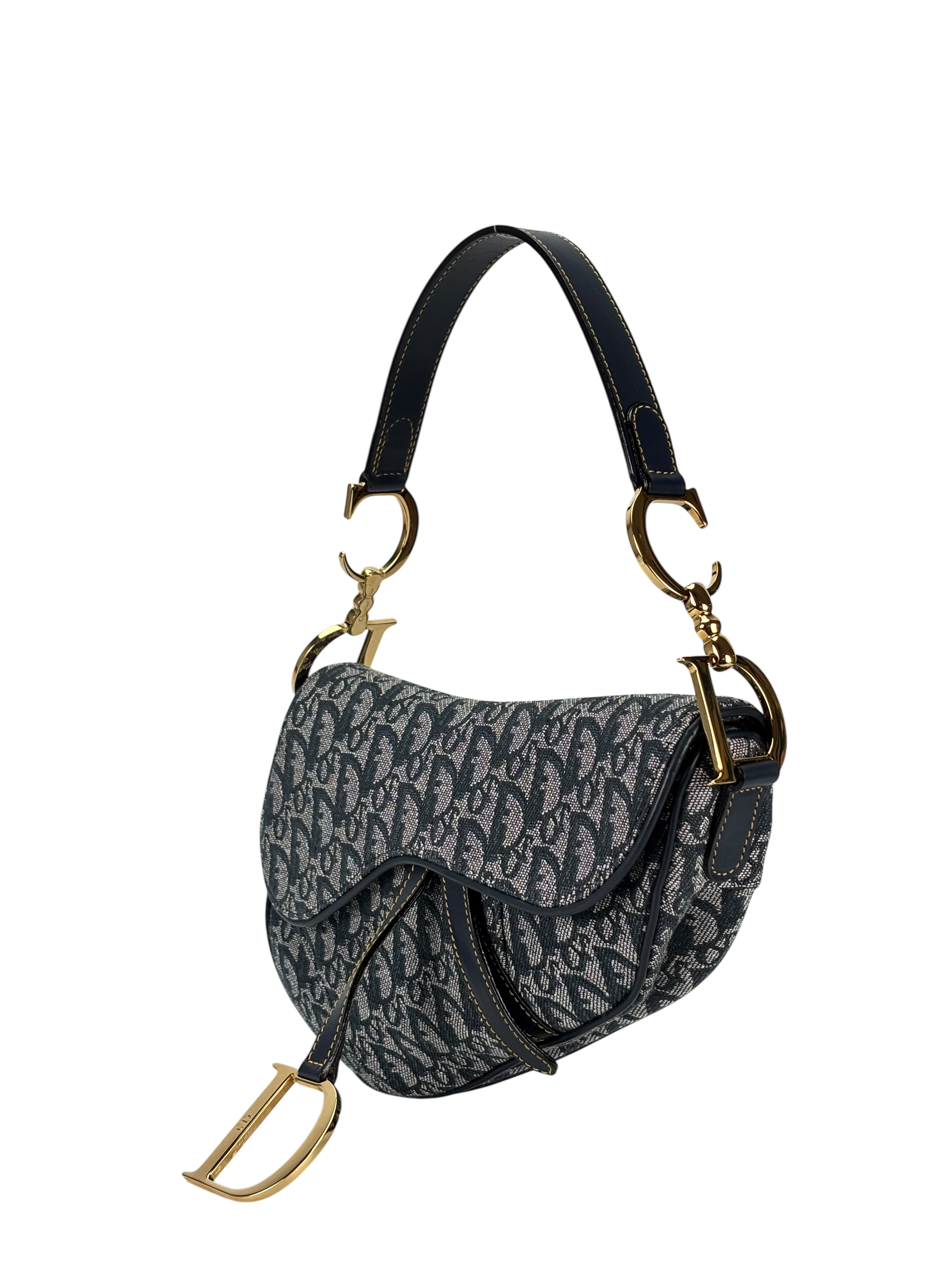 CHRISTIAN DIOR - Navy Trotter Saddle Handbag