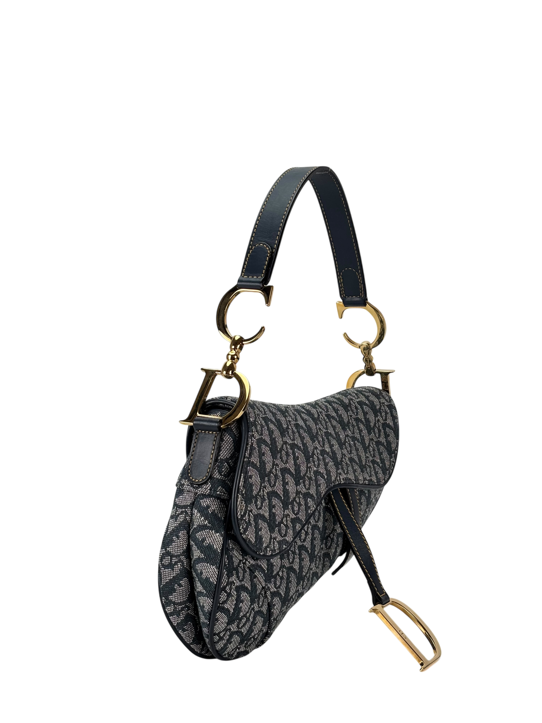 CHRISTIAN DIOR - Navy Trotter Saddle Handbag